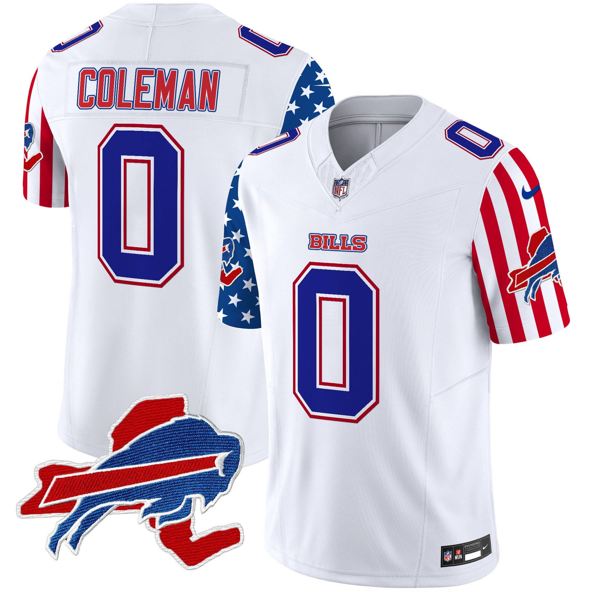Men's Keon Coleman Buffalo Bills American Style Vapor Limited White Jersey - All Stitched