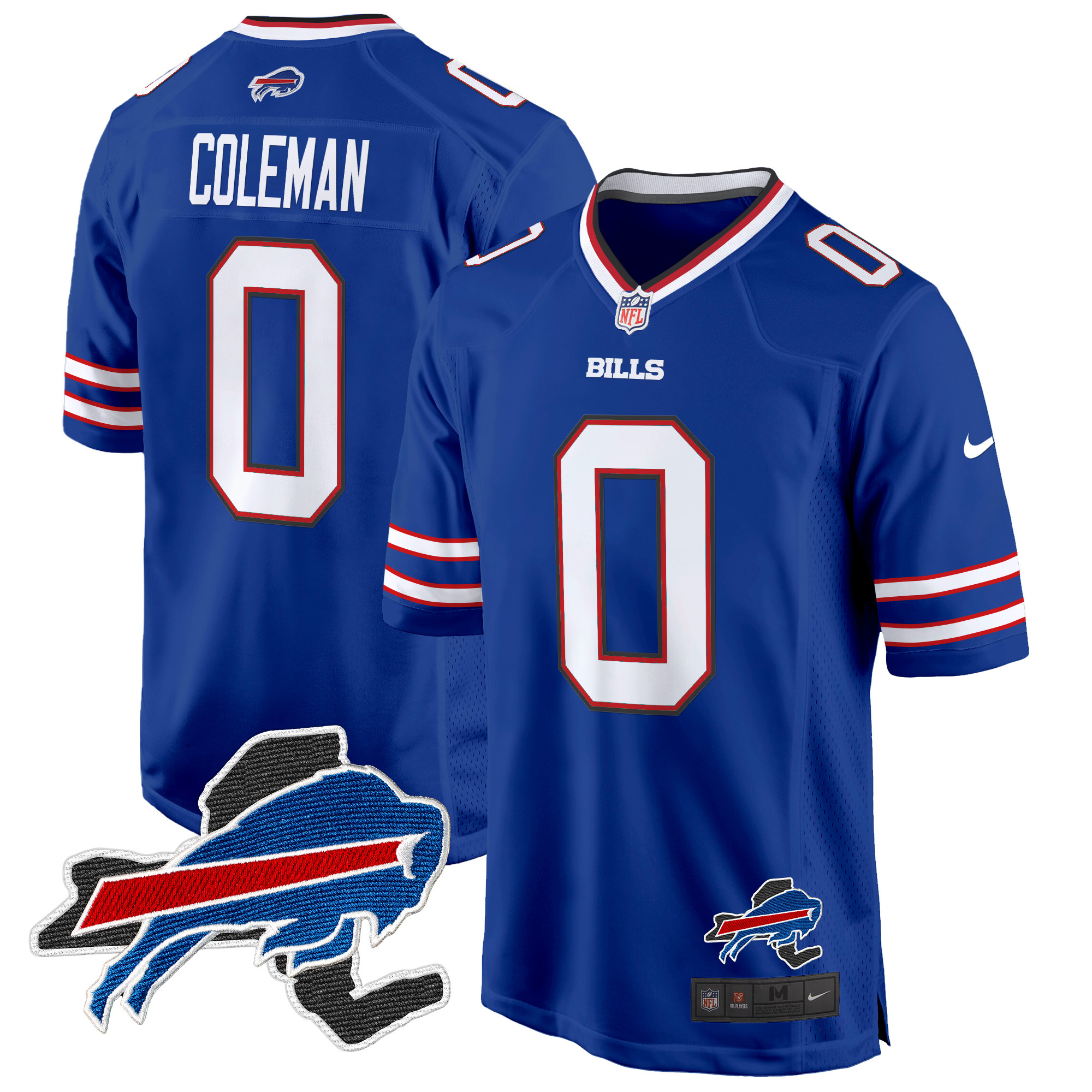 Men's Keon Coleman Buffalo Bills New York Patch Game Royal Jersey - All Stitched