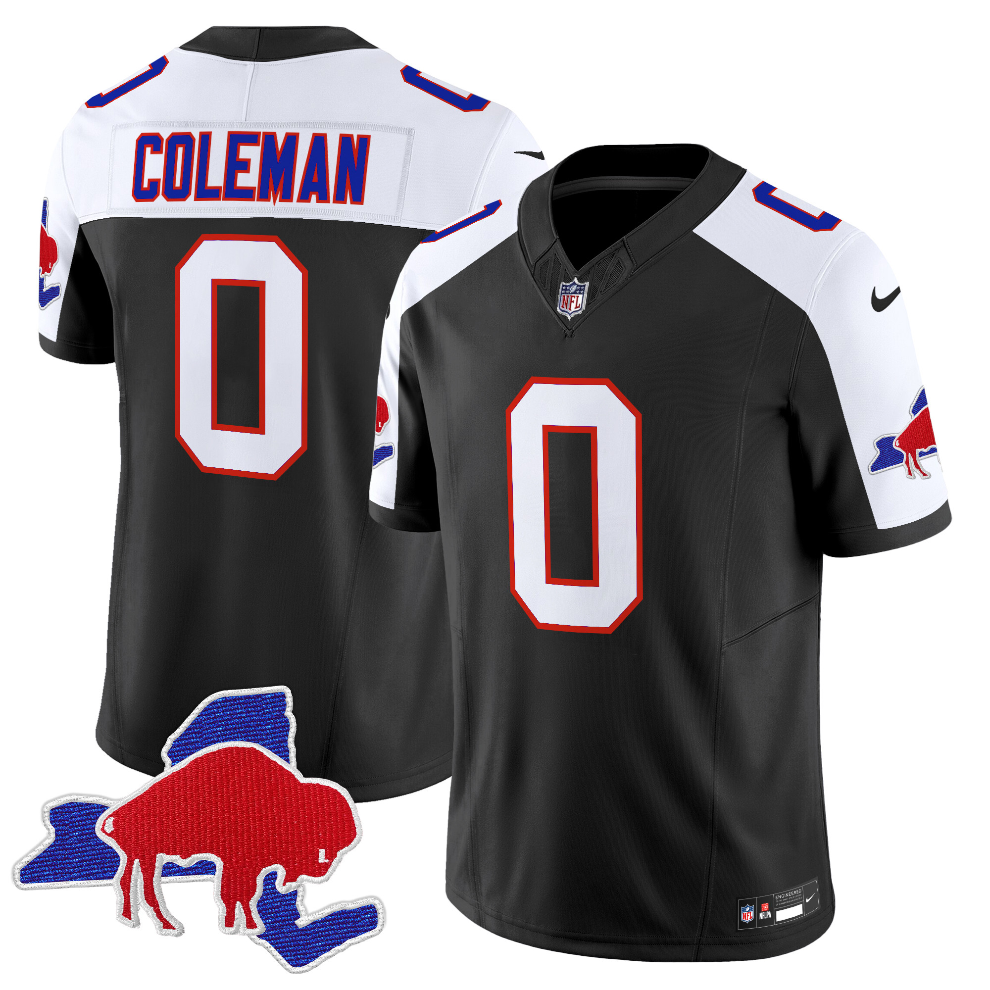 Men's Keon Coleman Buffalo Bills Throwback 2024 Vapor Limited Black Alternate Jersey - All Stitched