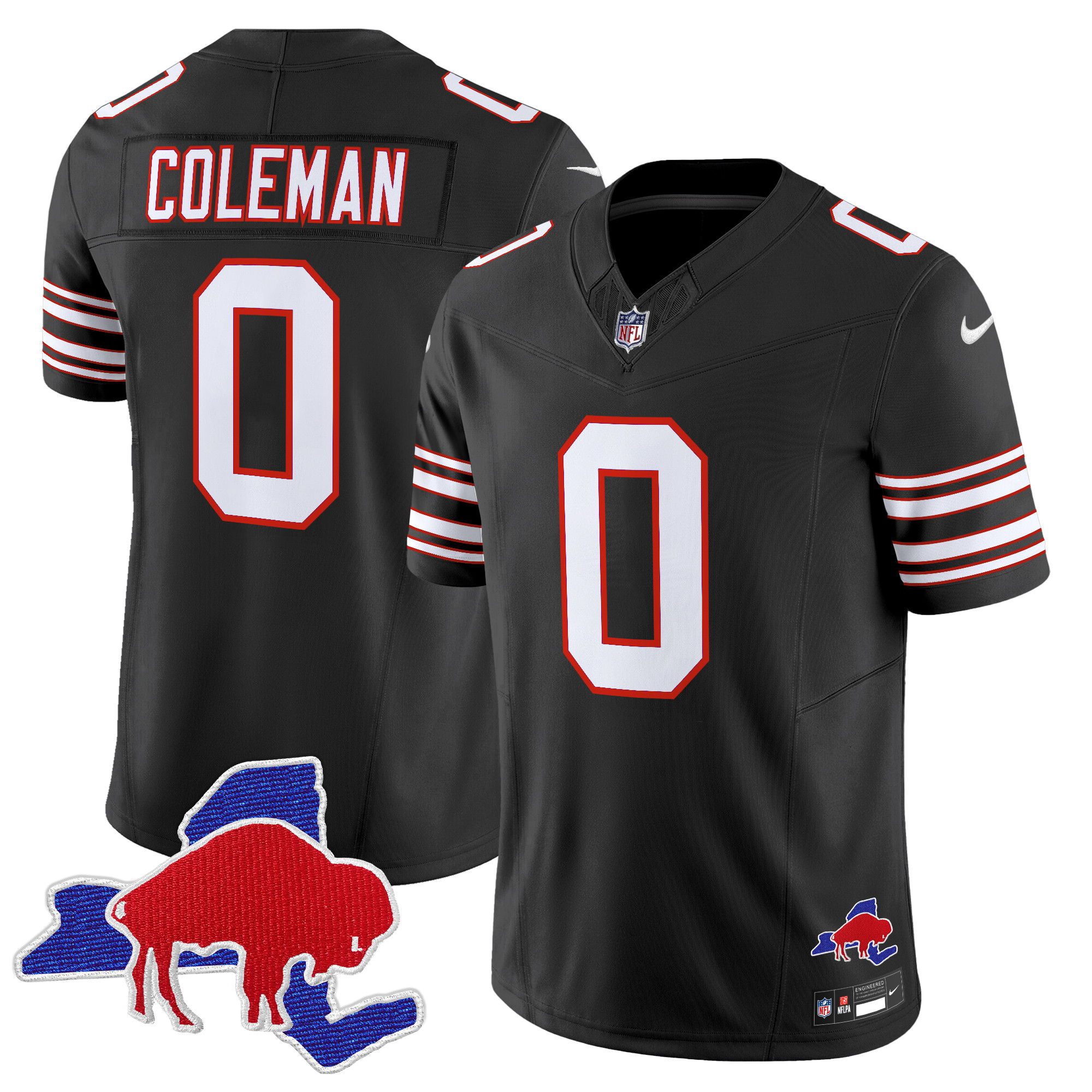 Men's Keon Coleman Buffalo Bills Throwback 2024 Vapor Limited Black Jersey - All Stitched
