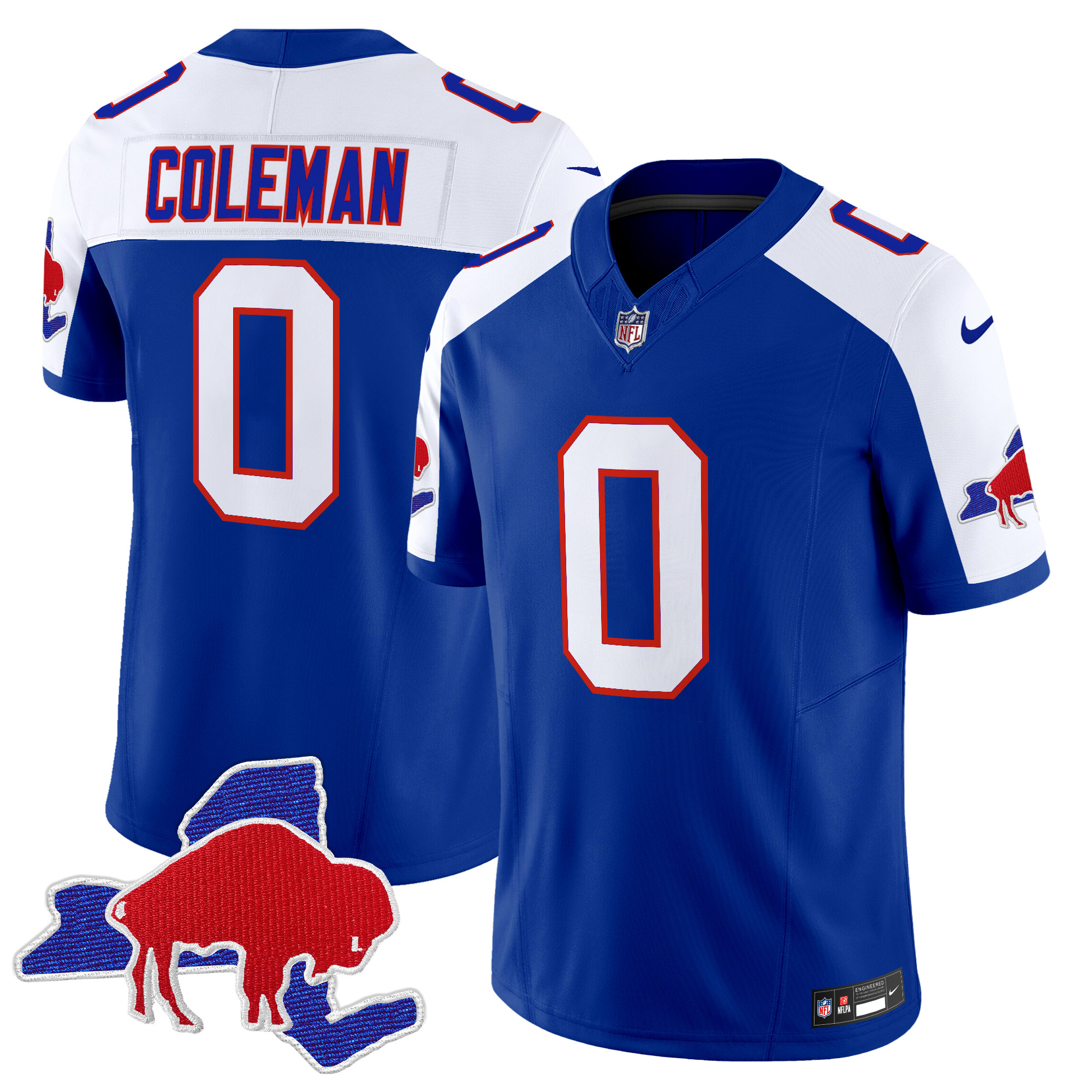 Men's Keon Coleman Buffalo Bills Throwback 2024 Vapor Limited Royal Alternate Jersey - All Stitched