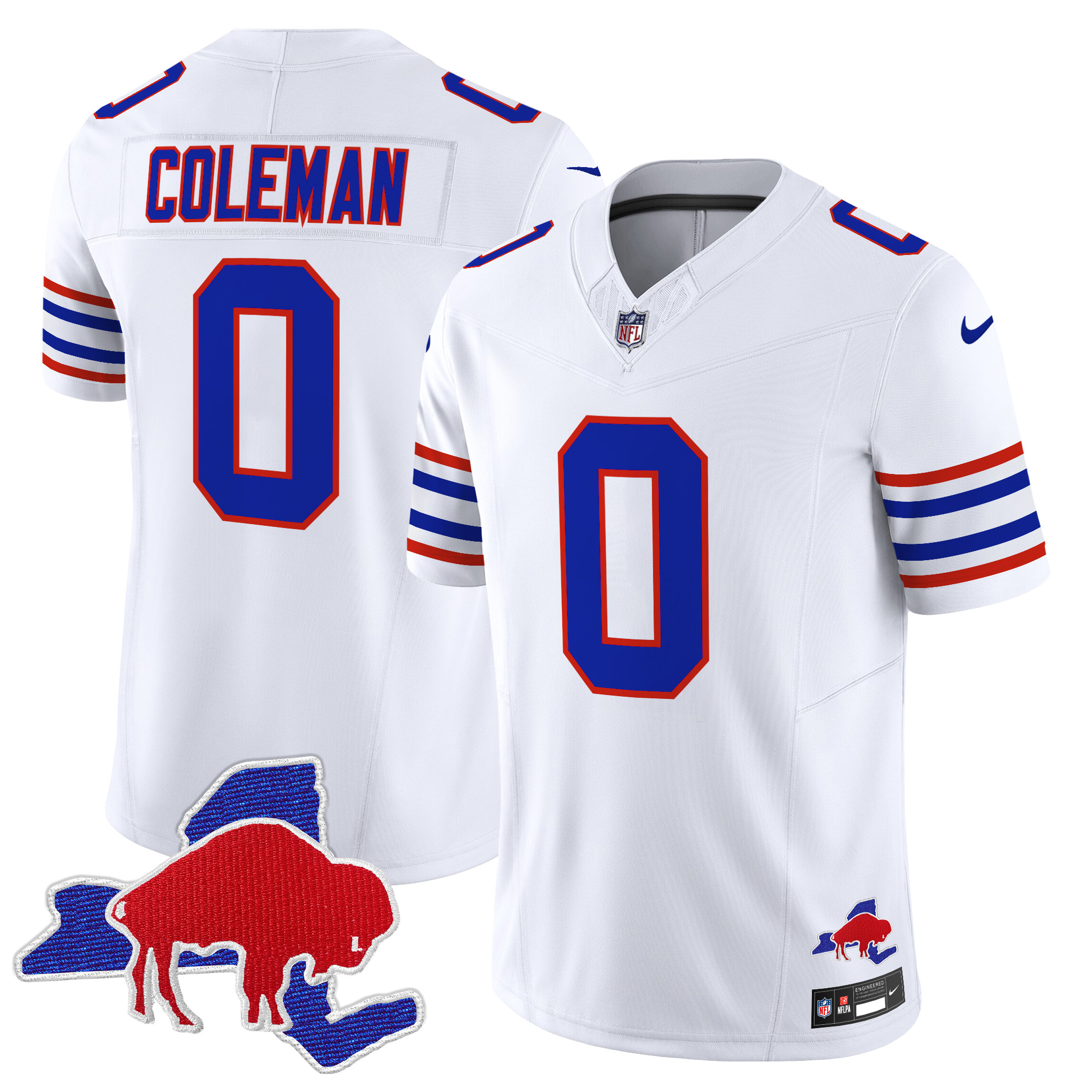 Men's Keon Coleman Buffalo Bills Throwback 2024 Vapor Limited White Jersey - All Stitched