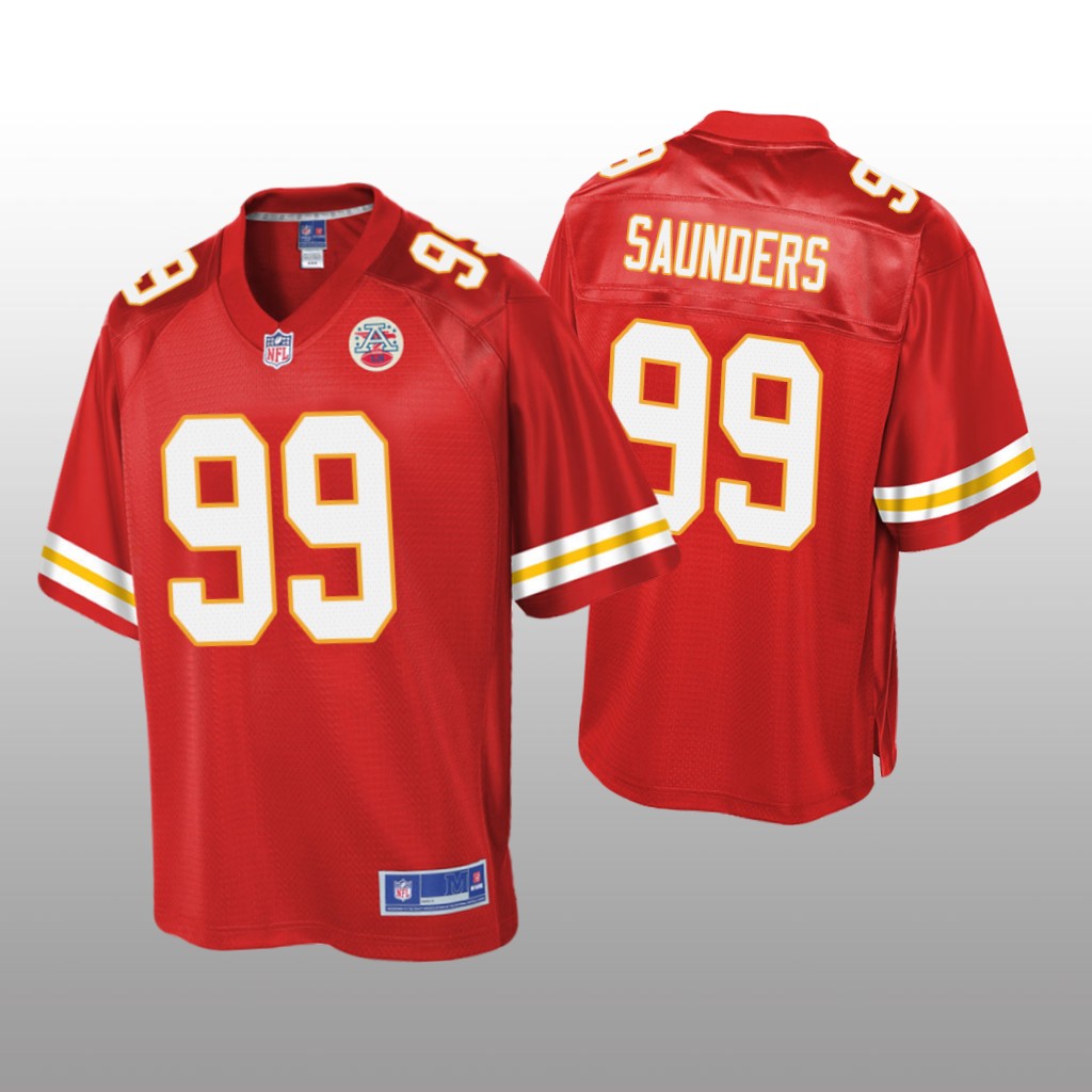 Men's Khalen Saunders #99 Kansas City Chiefs Red Pro Line Jersey