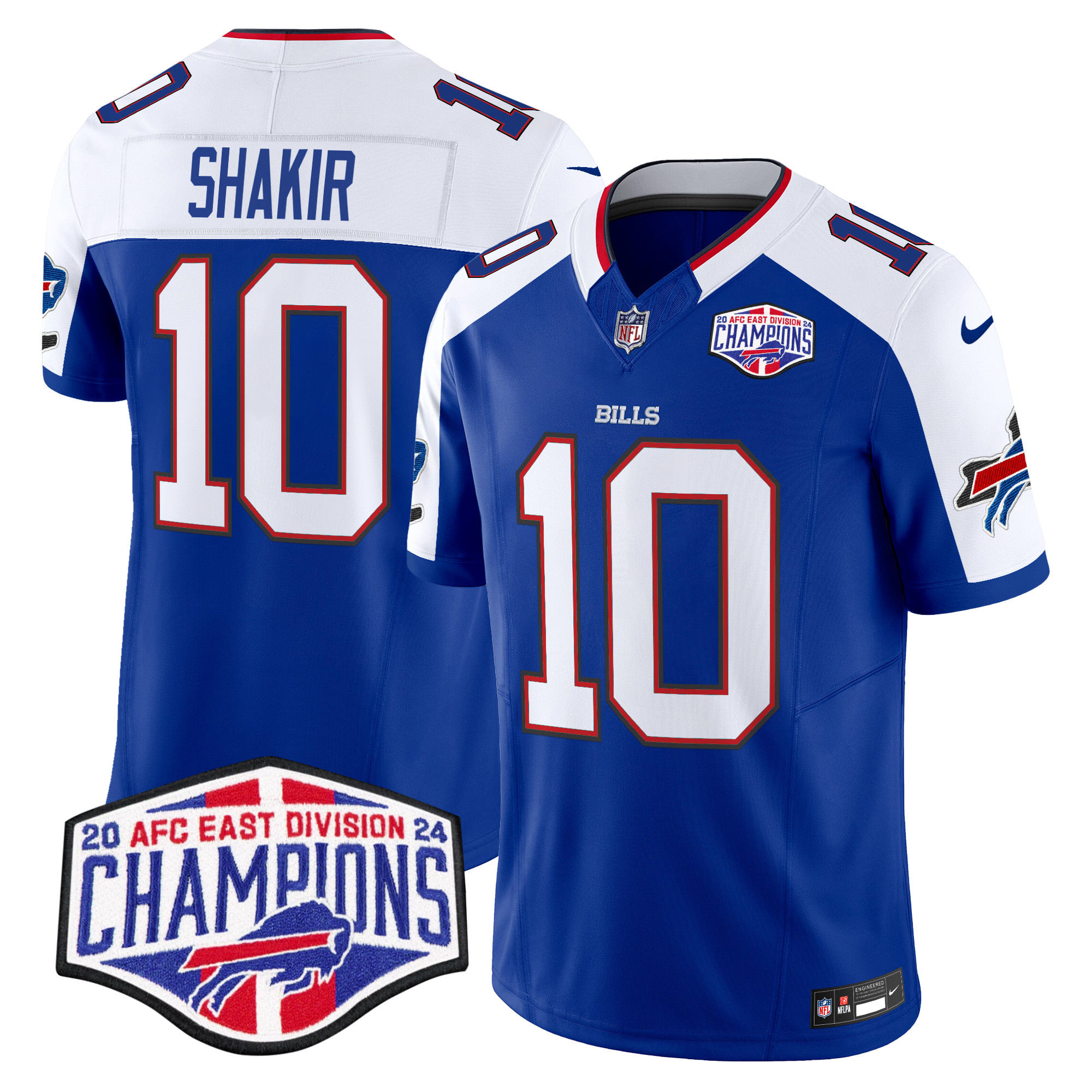 Men's Khalil Shakir Buffalo Bills 2024 AFC East Division Champions Vapor Limited Royal Alternate Jersey - All Stitched