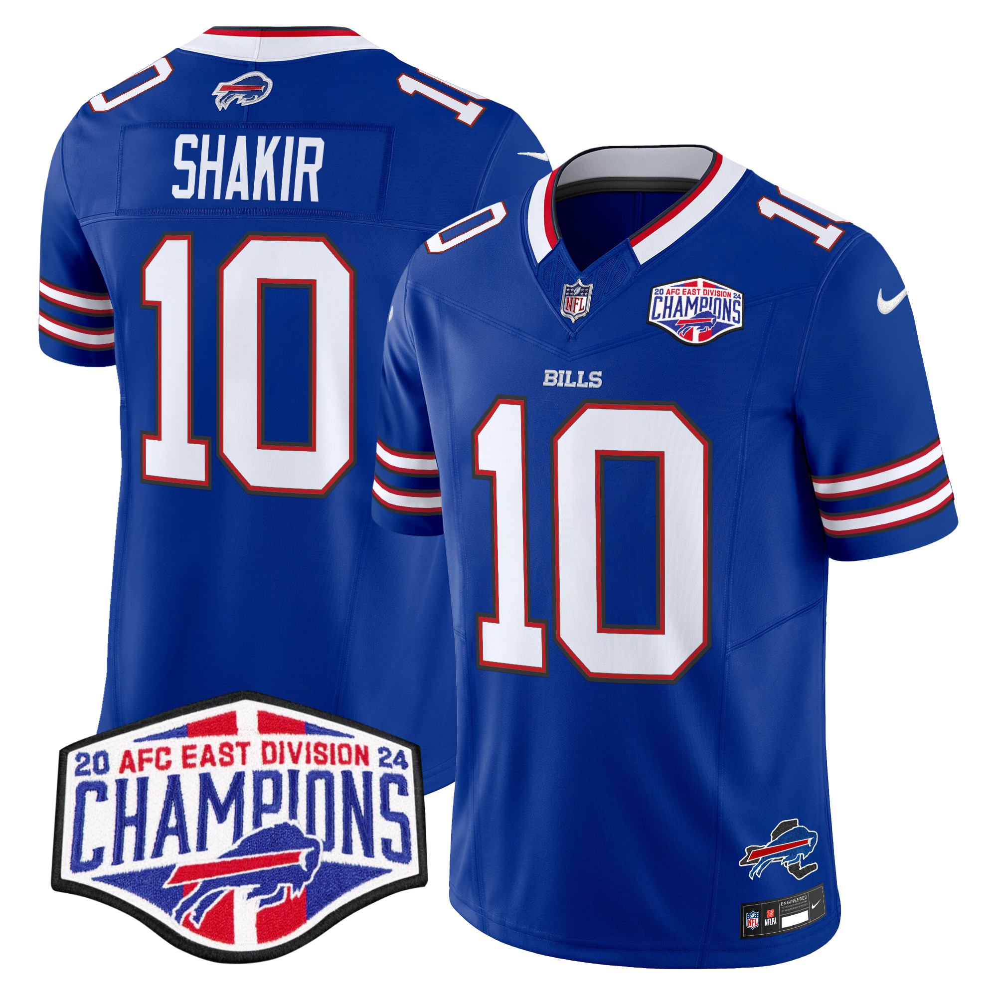 Men's Khalil Shakir Buffalo Bills 2024 AFC East Division Champions Vapor Limited Royal Jersey - All Stitched