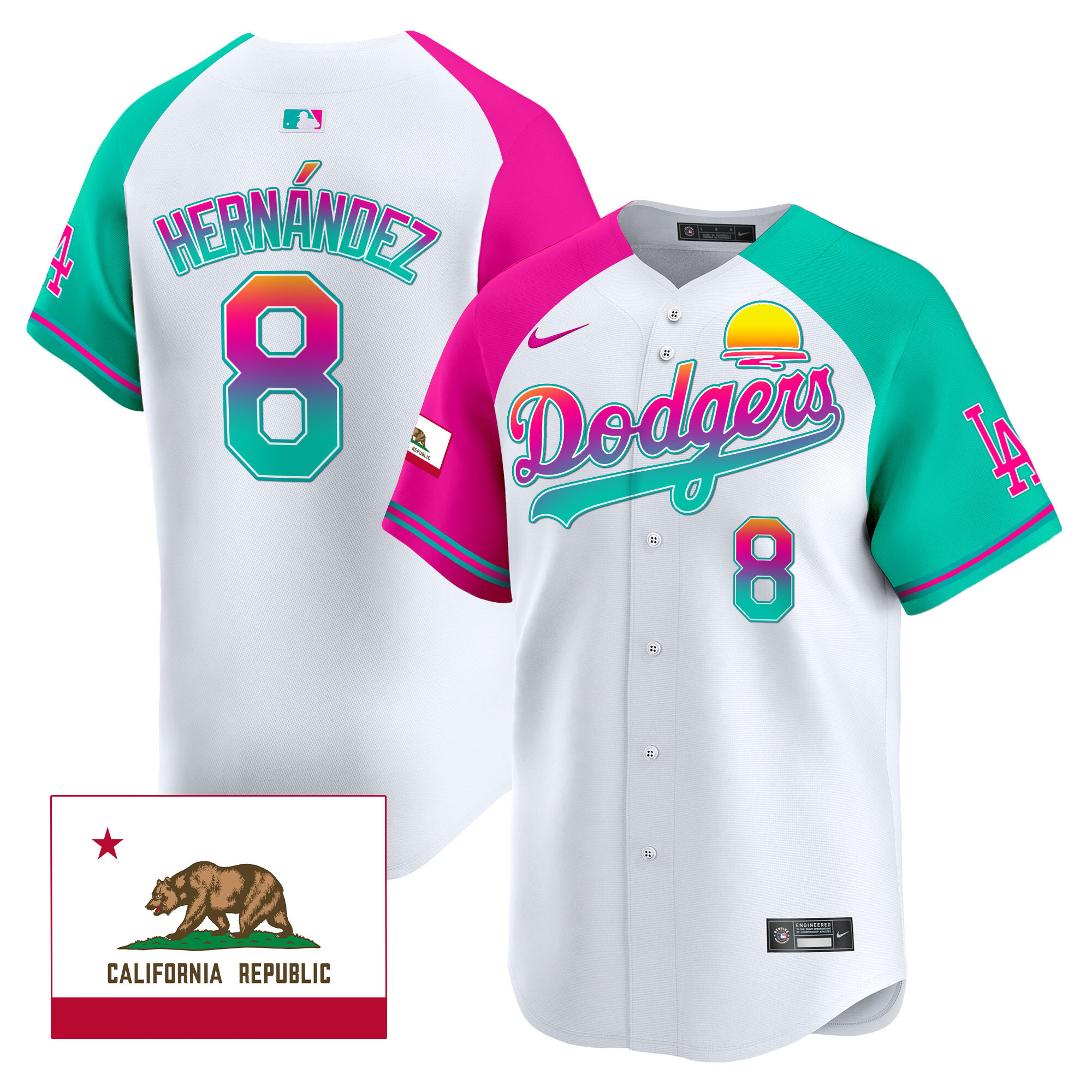 Men's Kike Hernandez Los Angeles Dodgers 2024 Los Angeles City Style Vapor Premier Limited Alternate Jersey - All Stitched