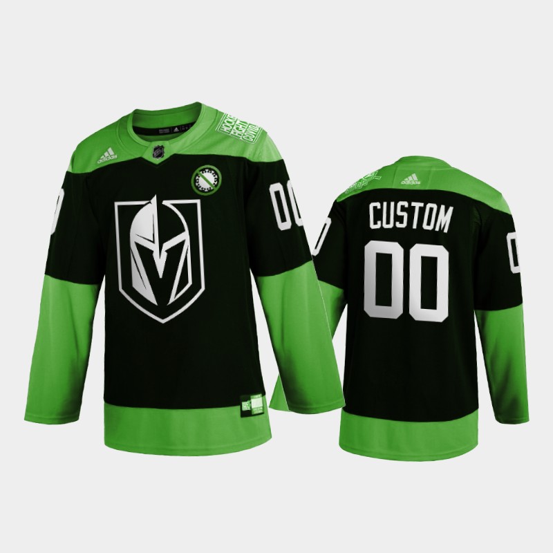 Men's Knights Custom #00 Health Covid-19 Fight Green Jersey