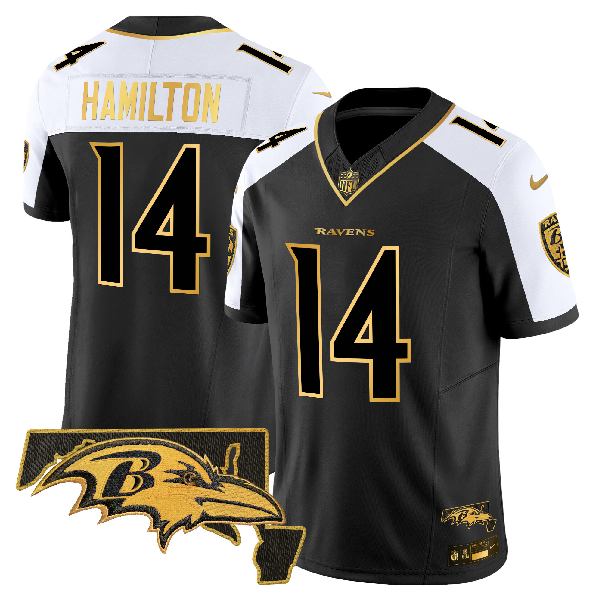 Men's Kyle Hamilton Baltimore Ravens 2024 Gold Vapor Limited Alternate Jersey - All Stitched