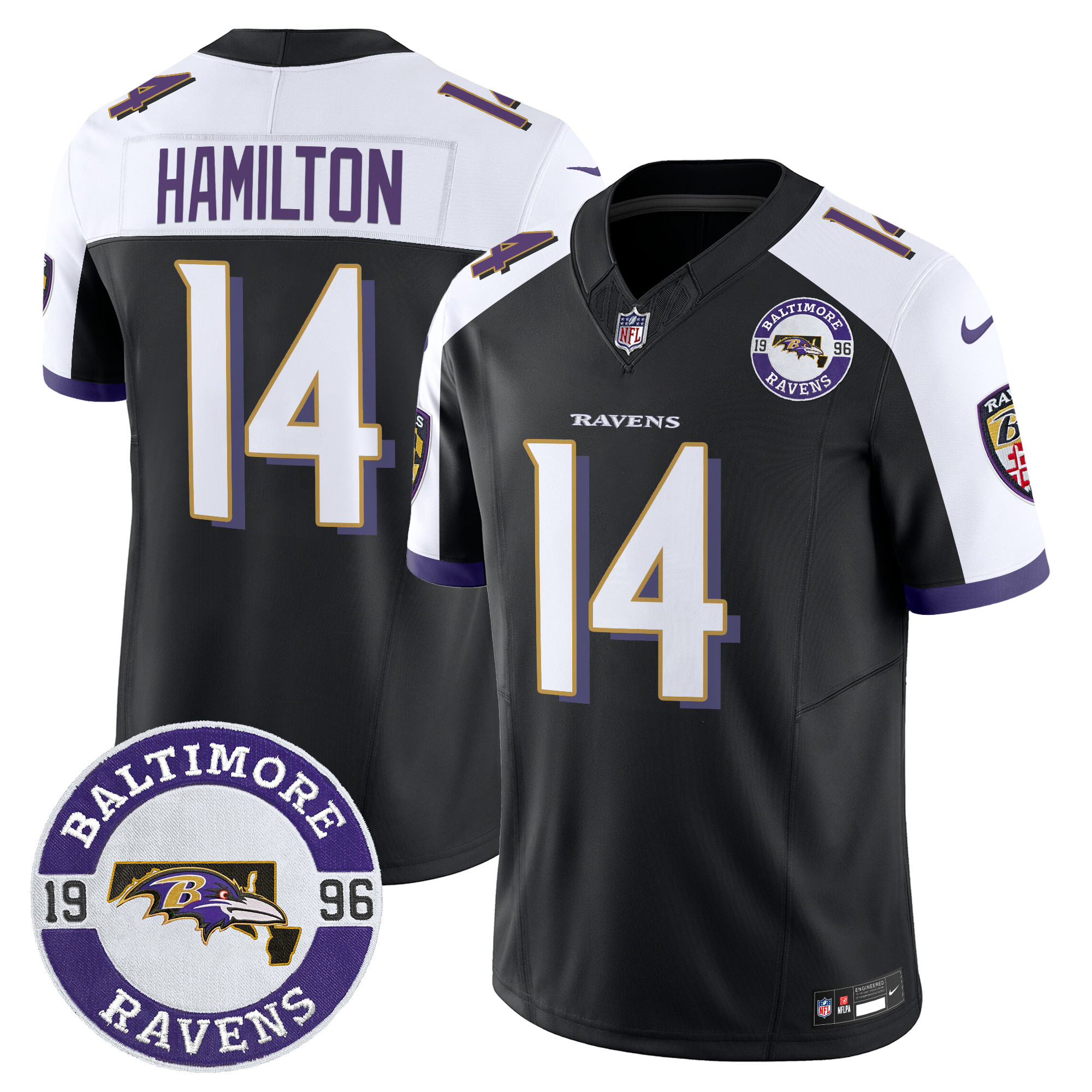 Men's Kyle Hamilton Baltimore Ravens 2024 Vapor Limited Black Alternate Jersey - All Stitched