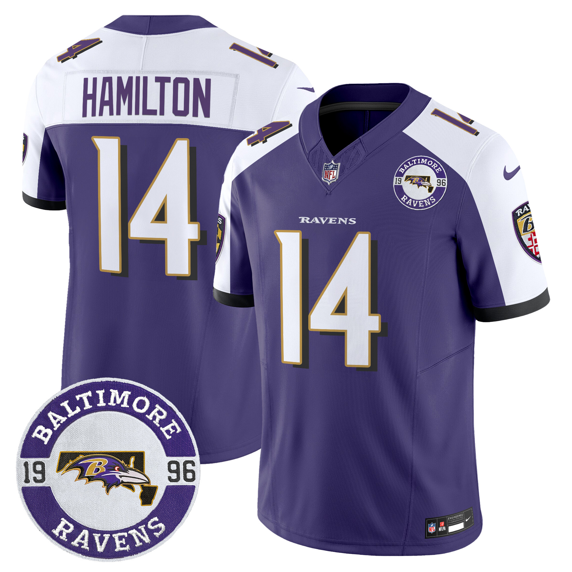 Men's Kyle Hamilton Baltimore Ravens 2024 Vapor Limited Purple Alternate Jersey - All Stitched
