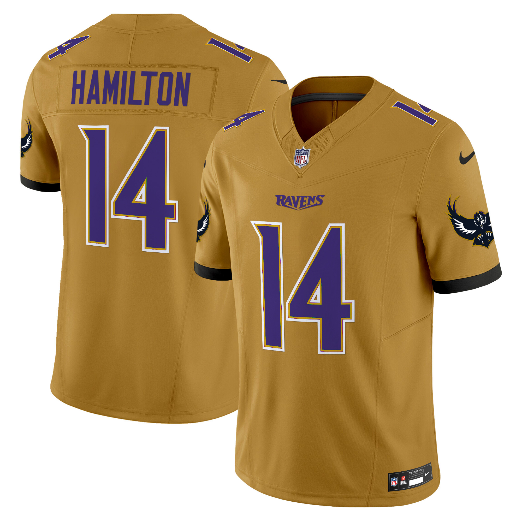 Men's Kyle Hamilton Baltimore Ravens Special Vapor Limited Gold Jersey - All Stitched