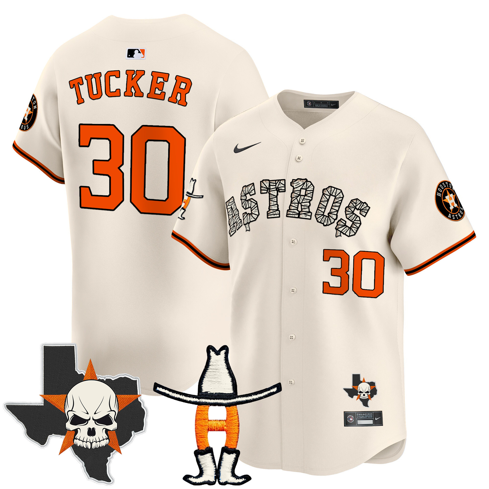 Men's Kyle Tucker Houston Astros Halloween Vapor Premier Limited Cream Jersey - All Stitched