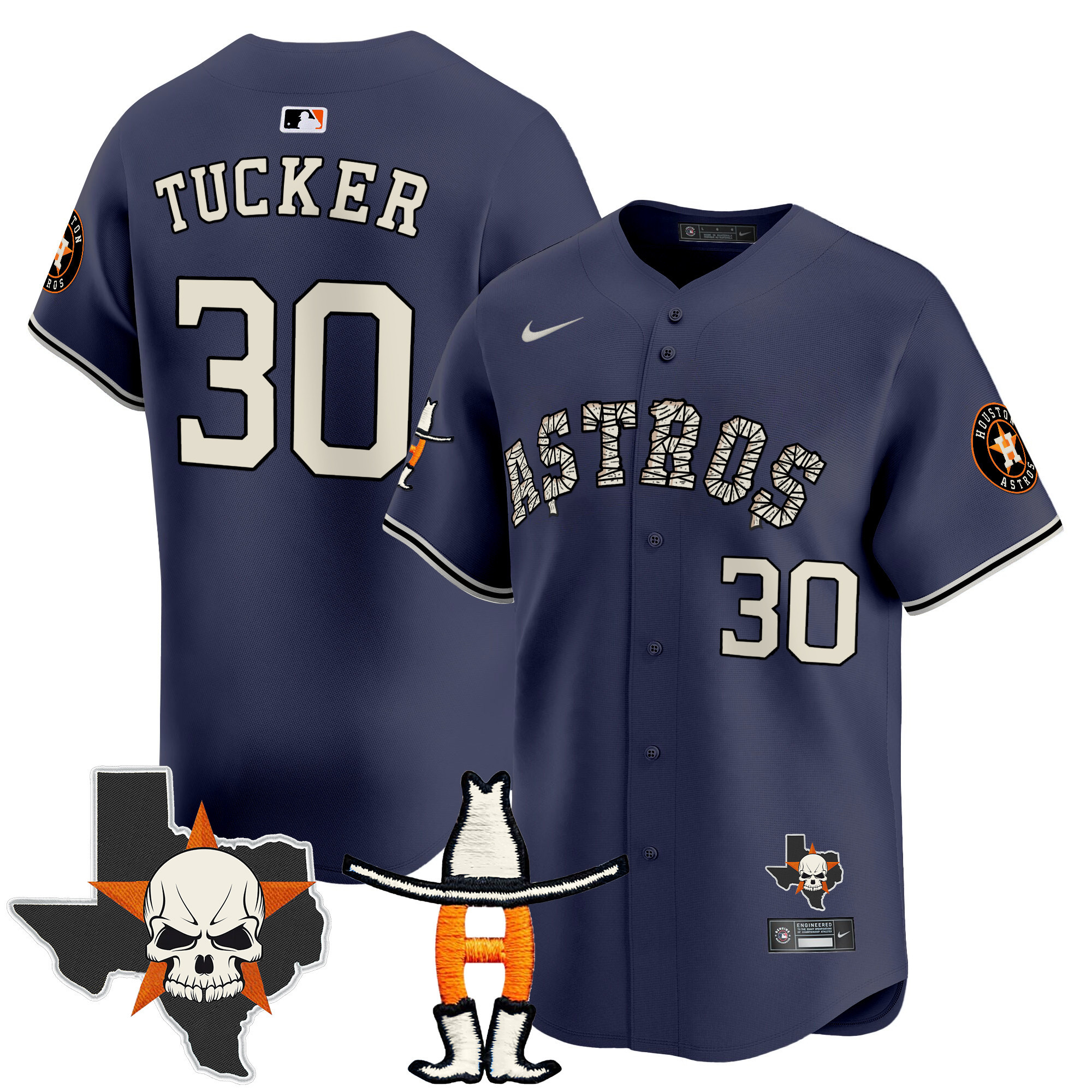 Men's Kyle Tucker Houston Astros Halloween Vapor Premier Limited Navy Jersey - All Stitched