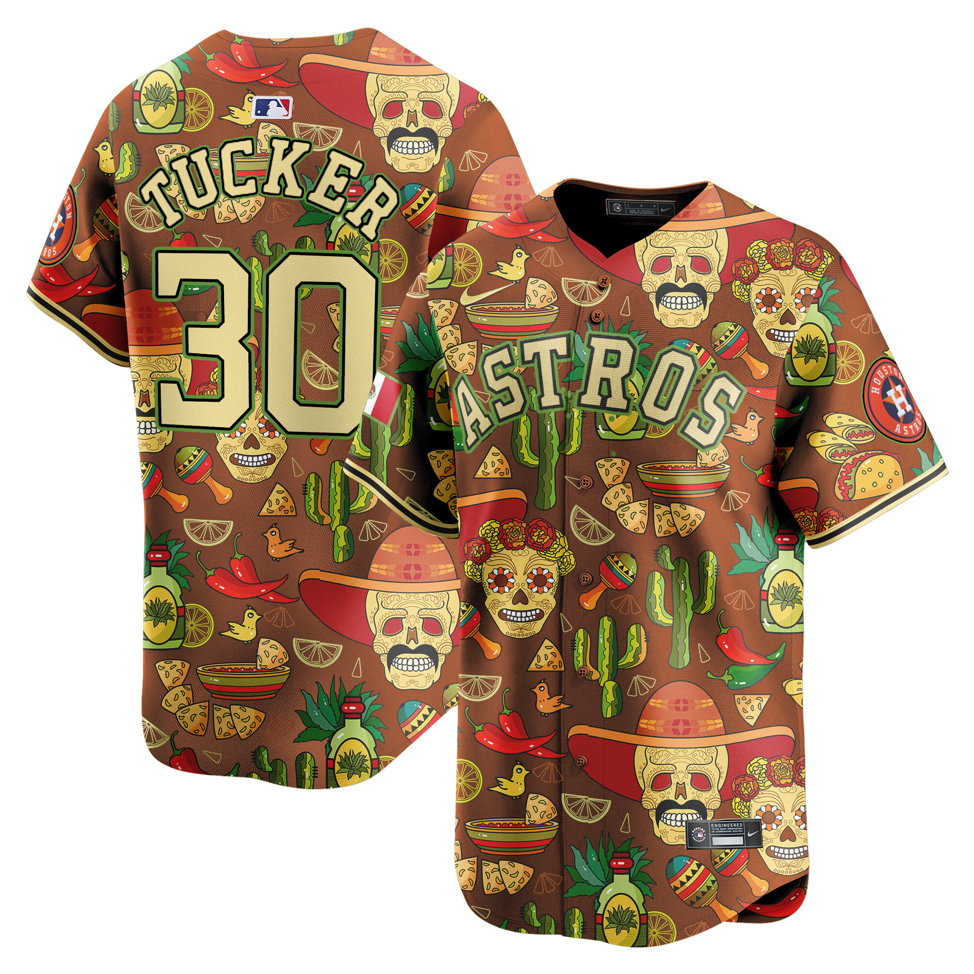 Men's Kyle Tucker Houston Astros Mexico Cinco De Mayo Vapor Premier Limited Brown Jersey - Printed