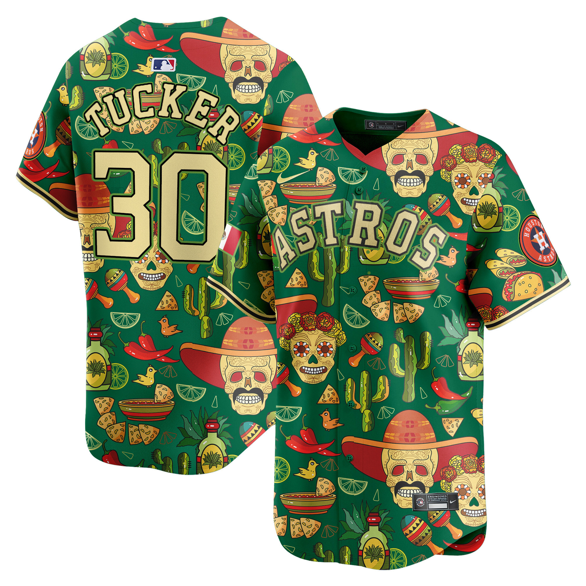 Men's Kyle Tucker Houston Astros Mexico Cinco De Mayo Vapor Premier Limited Green Jersey - Printed