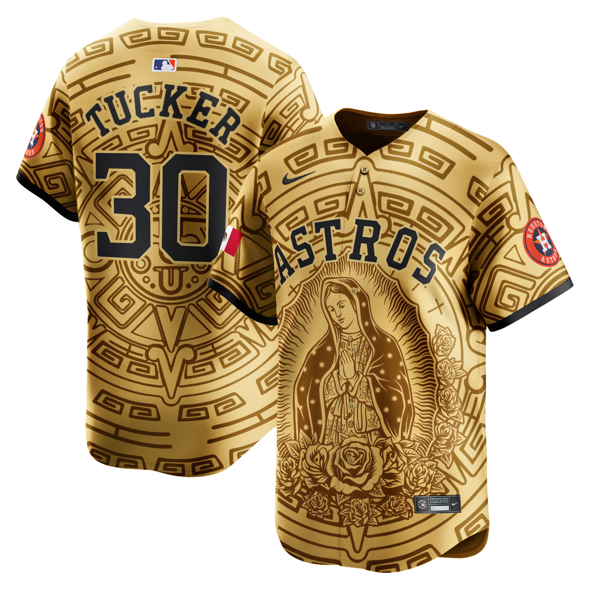 Men's Kyle Tucker Houston Astros Mexico Guadalupe Vapor Premier Limited Gold Jersey - Printed