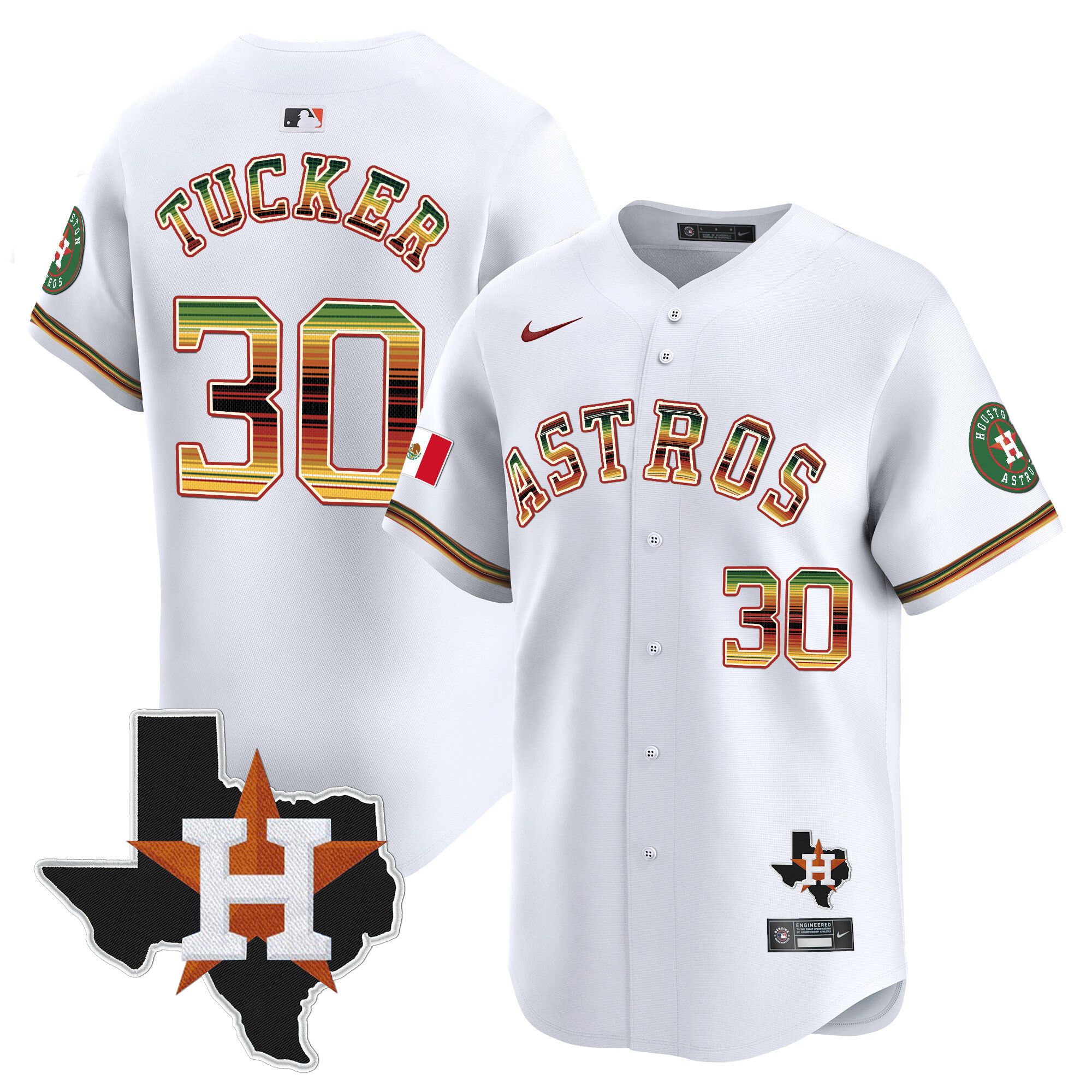 Men's Kyle Tucker Houston Astros Mexico Traditional Style Vapor Premier Limited White Jersey - All Stitched
