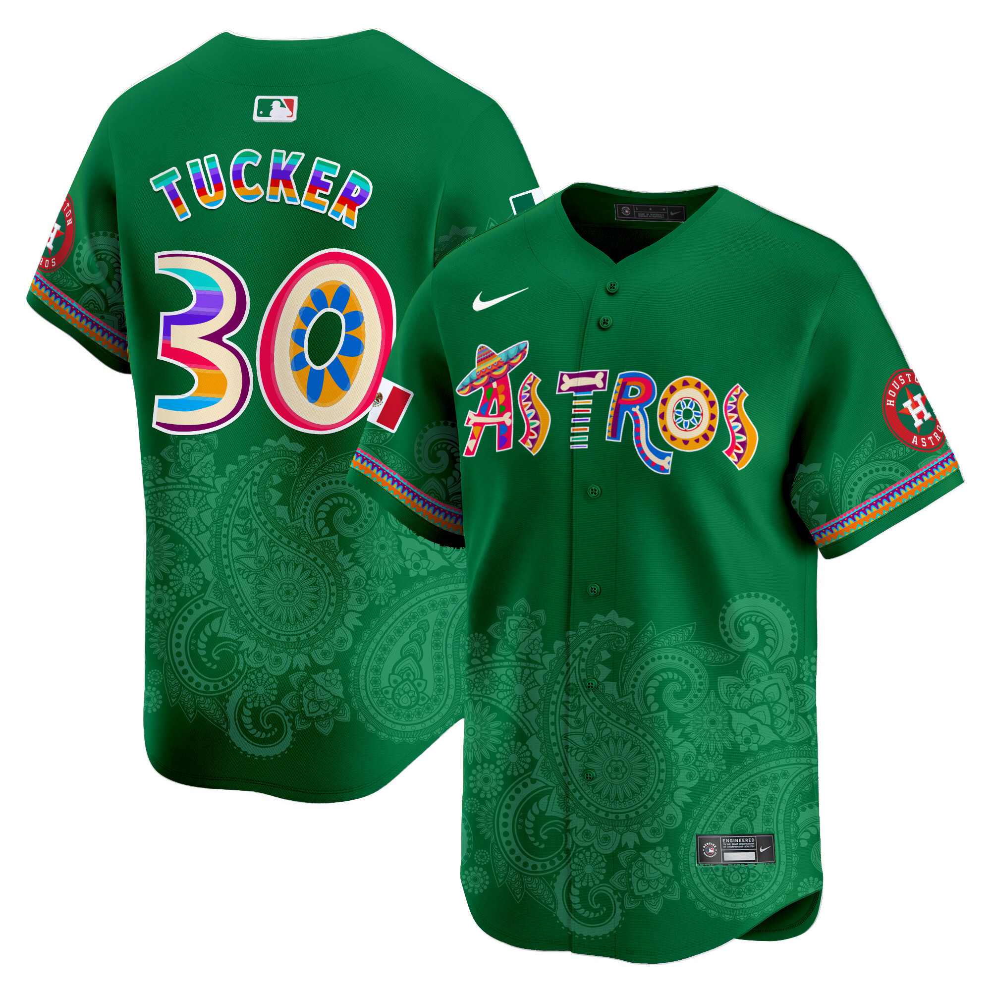 Men's Kyle Tucker Houston Astros Paisley Mexico Vapor Premier Limited Green Jersey - Printed