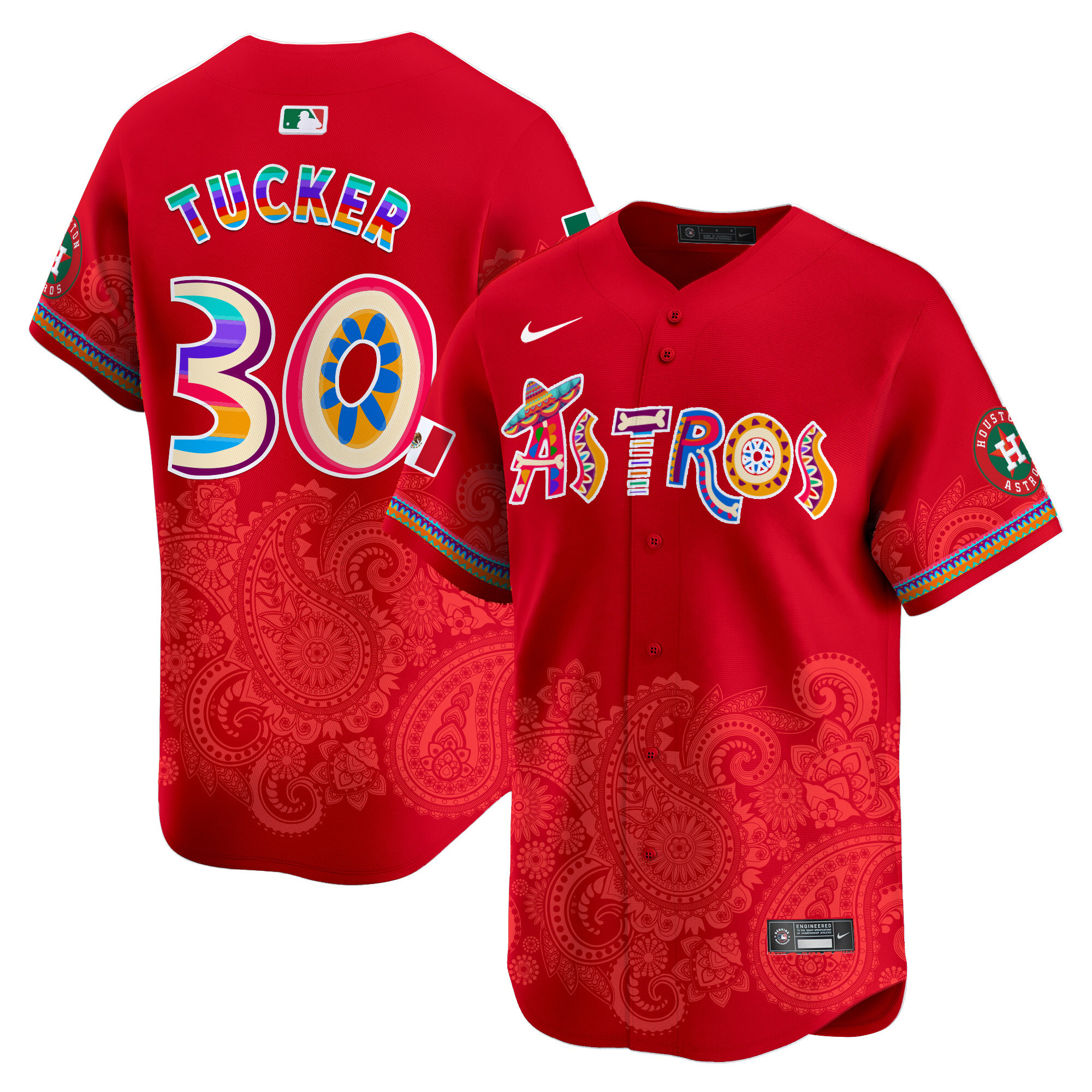 Men's Kyle Tucker Houston Astros Paisley Mexico Vapor Premier Limited Red Jersey - Printed