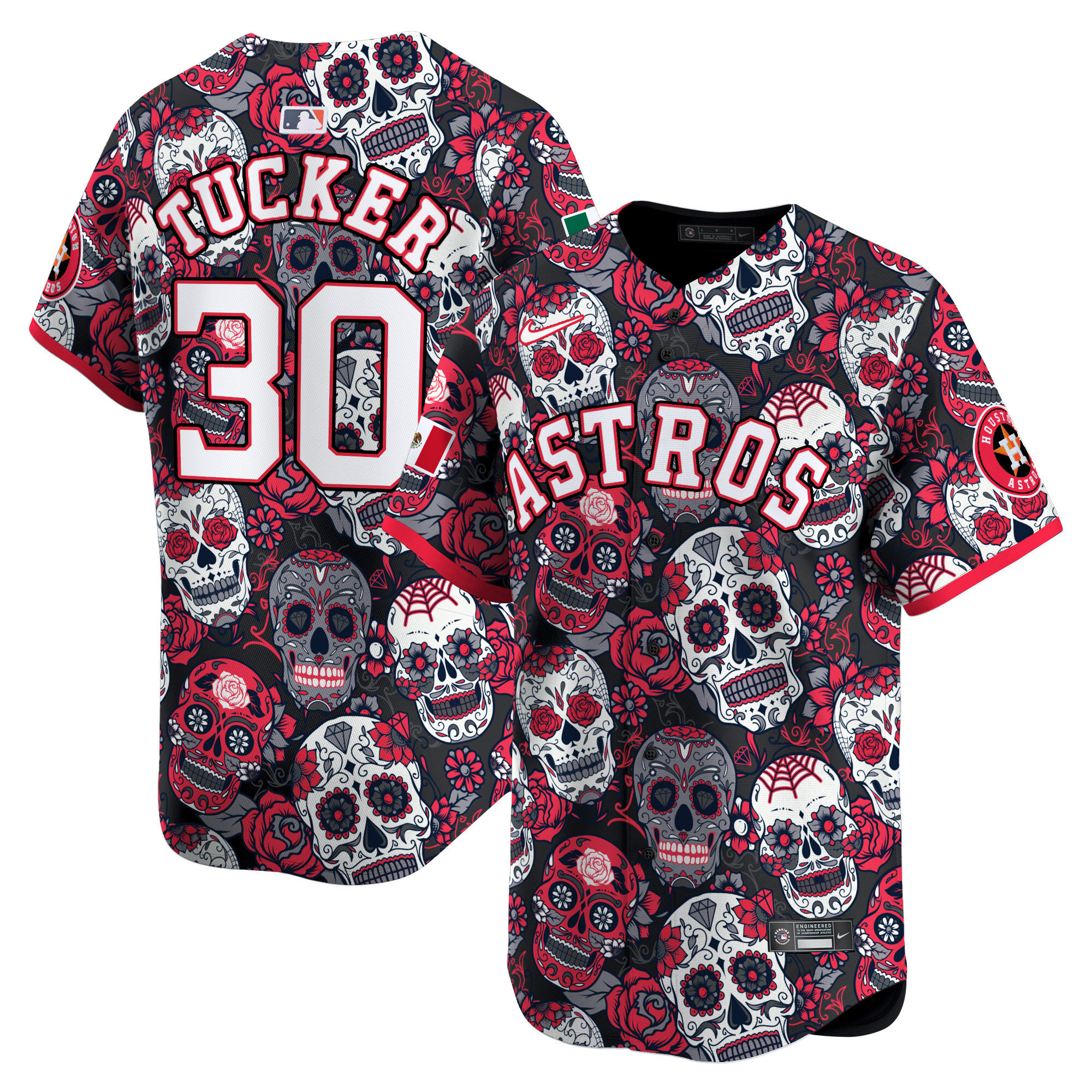 Men's Kyle Tucker Houston Astros Sugar Skull Mexico Vapor Premier Limited Red Jersey - Printed