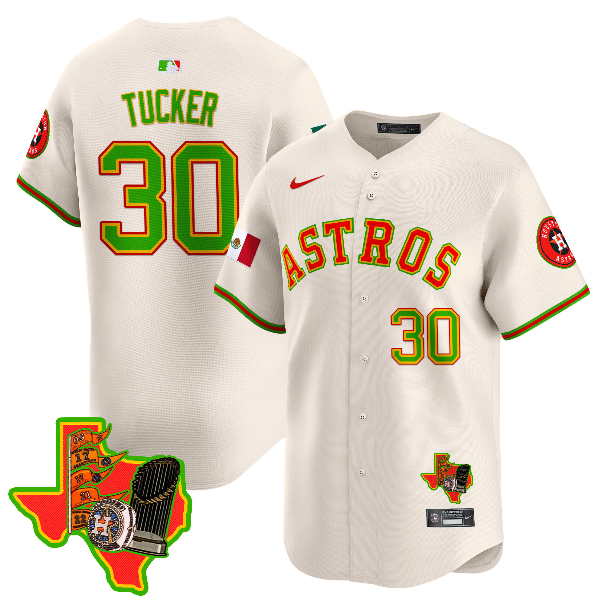 Men's Kyle Tucker Houston Astros The Loteria Vapor Premier Limited Cream Jersey - All Stitched