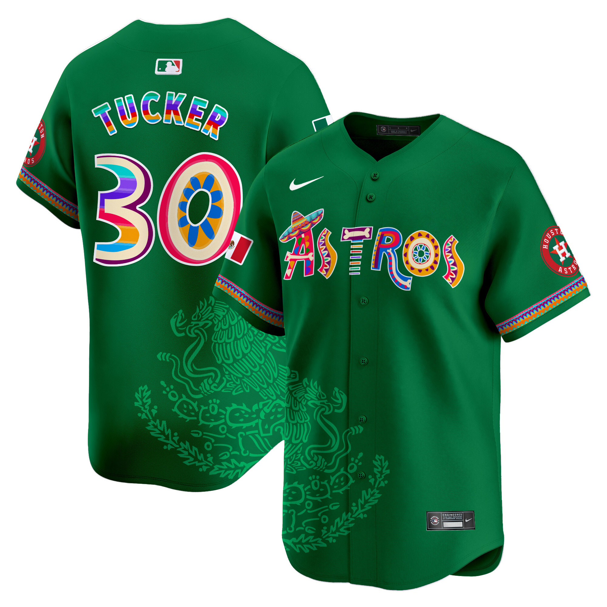Men's Kyle Tucker Houston Astros Viva Mexico Heritage Vapor Premier Limited Green Jersey - Printed