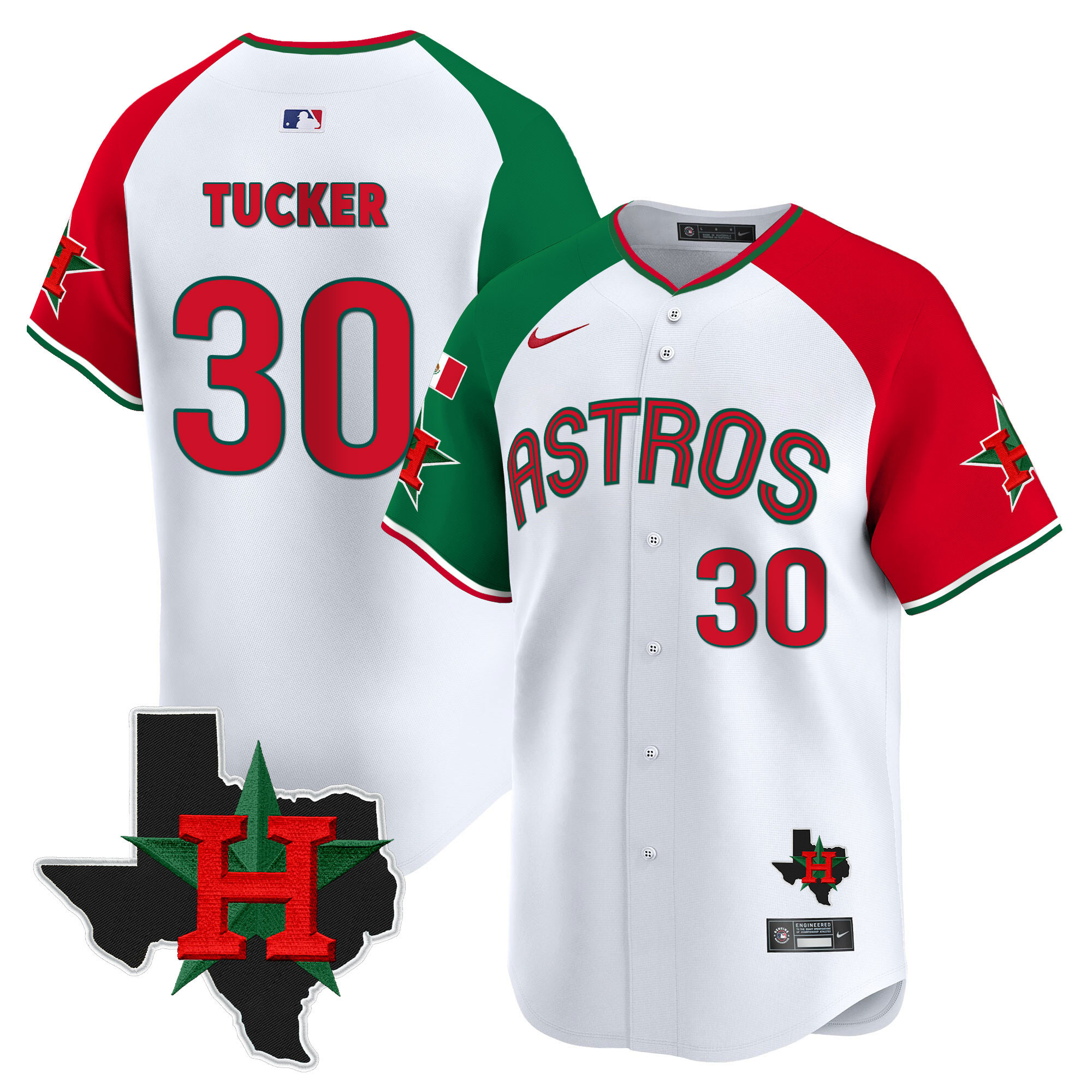 Men's Kyle Tucker Mexico Texas Patch Vapor Premier Limited Alternate Houston Astros Jersey V3 - All Stitched