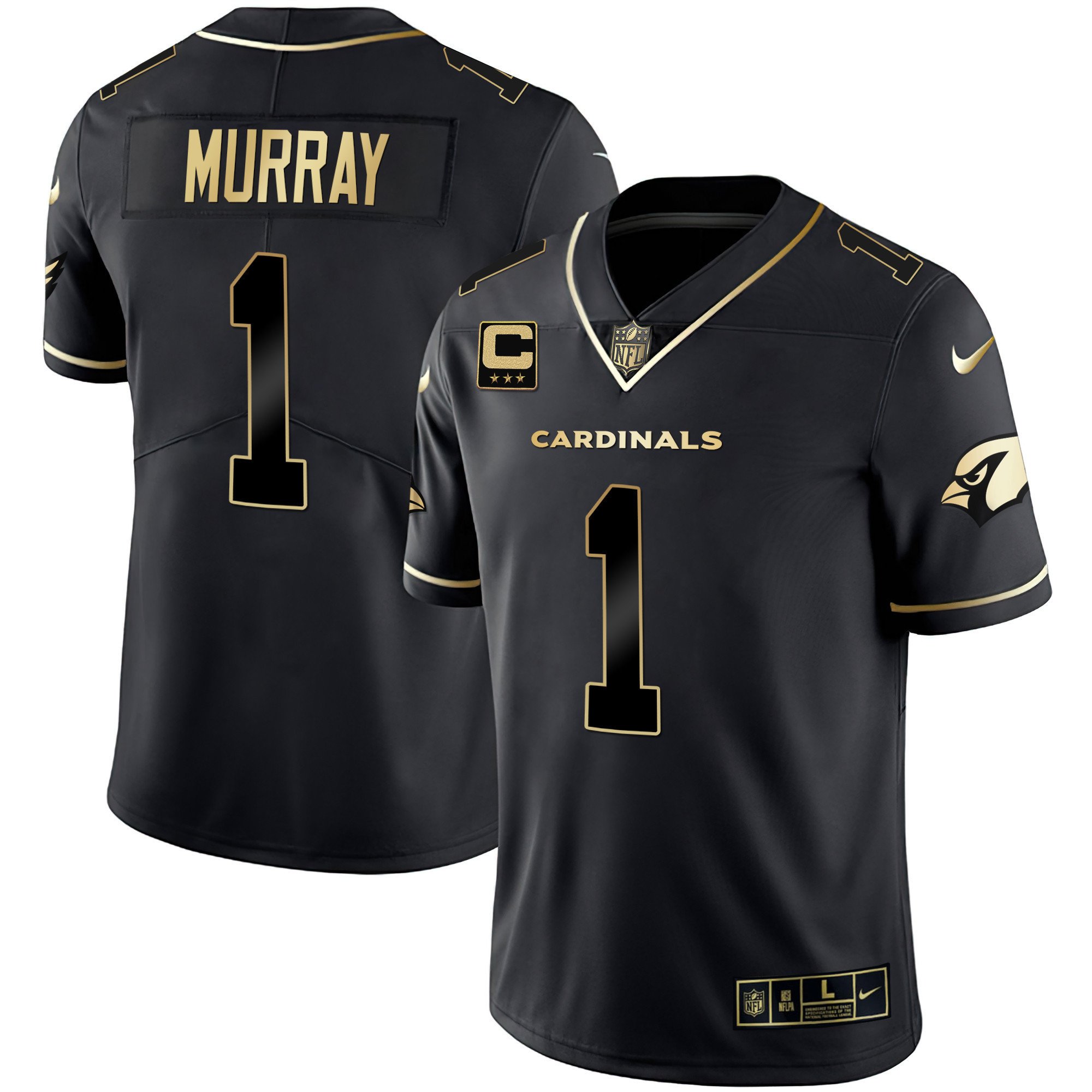 Men's Kyler Murray Arizona Cardinals Black Gold & White Gold Vapor Limited Black Gold Jersey - All Stitched