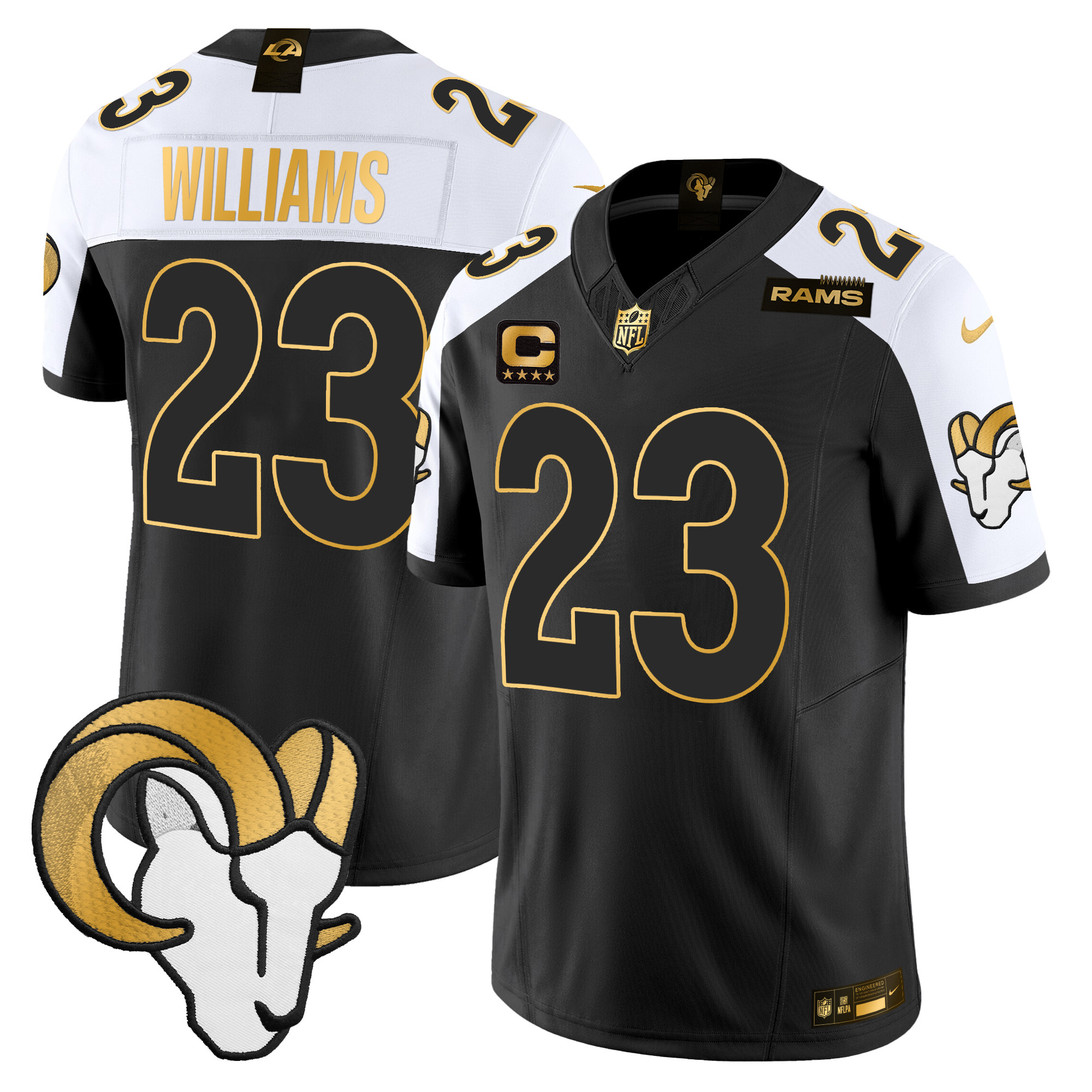 Men's Kyren Williams Los Angeles Rams 2024 Gold Vapor Limited Alternate Jersey - All Stitched