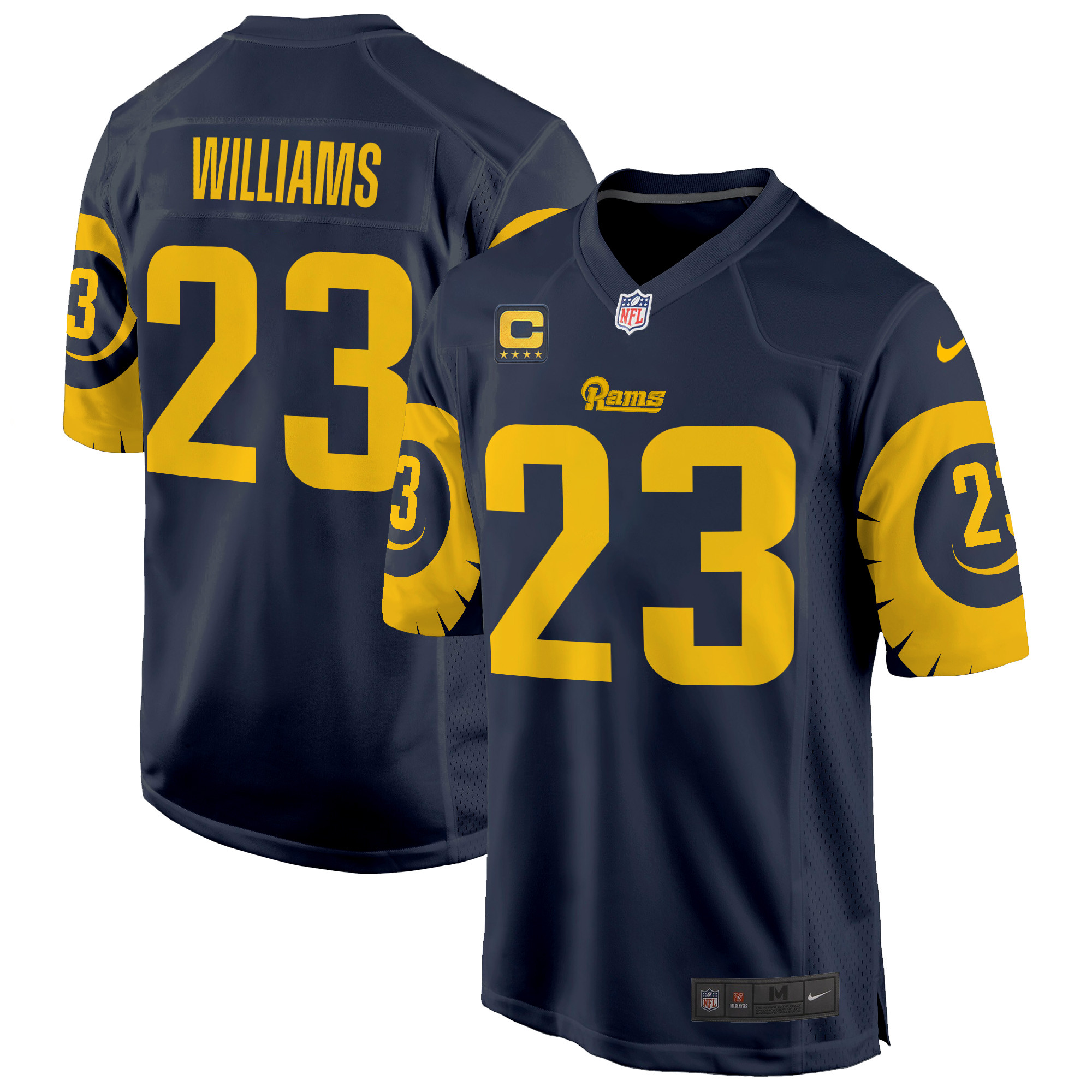 Men's Kyren Williams Los Angeles Rams Special Game Navy Jersey - All Stitched