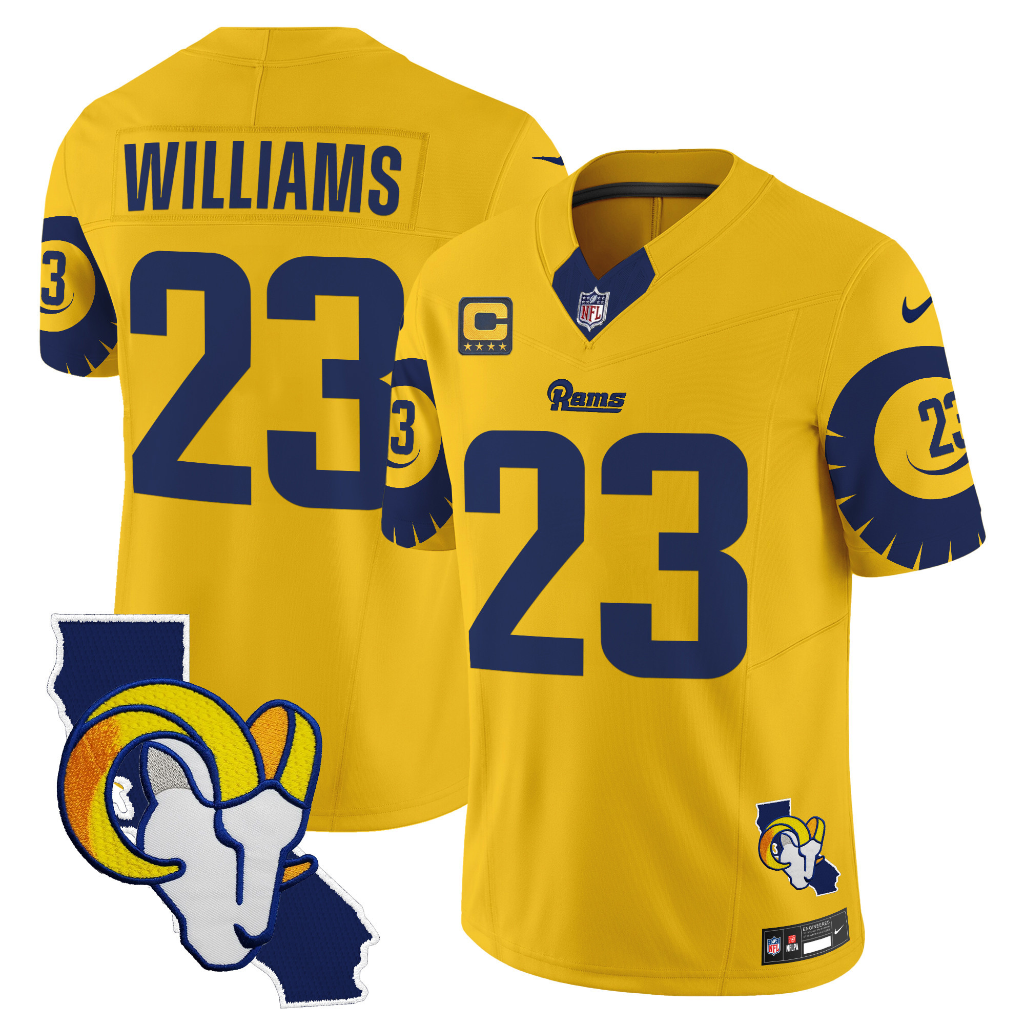 Men's Kyren Williams Los Angeles Rams Special Vapor Limited Gold Jersey V2 - All Stitched