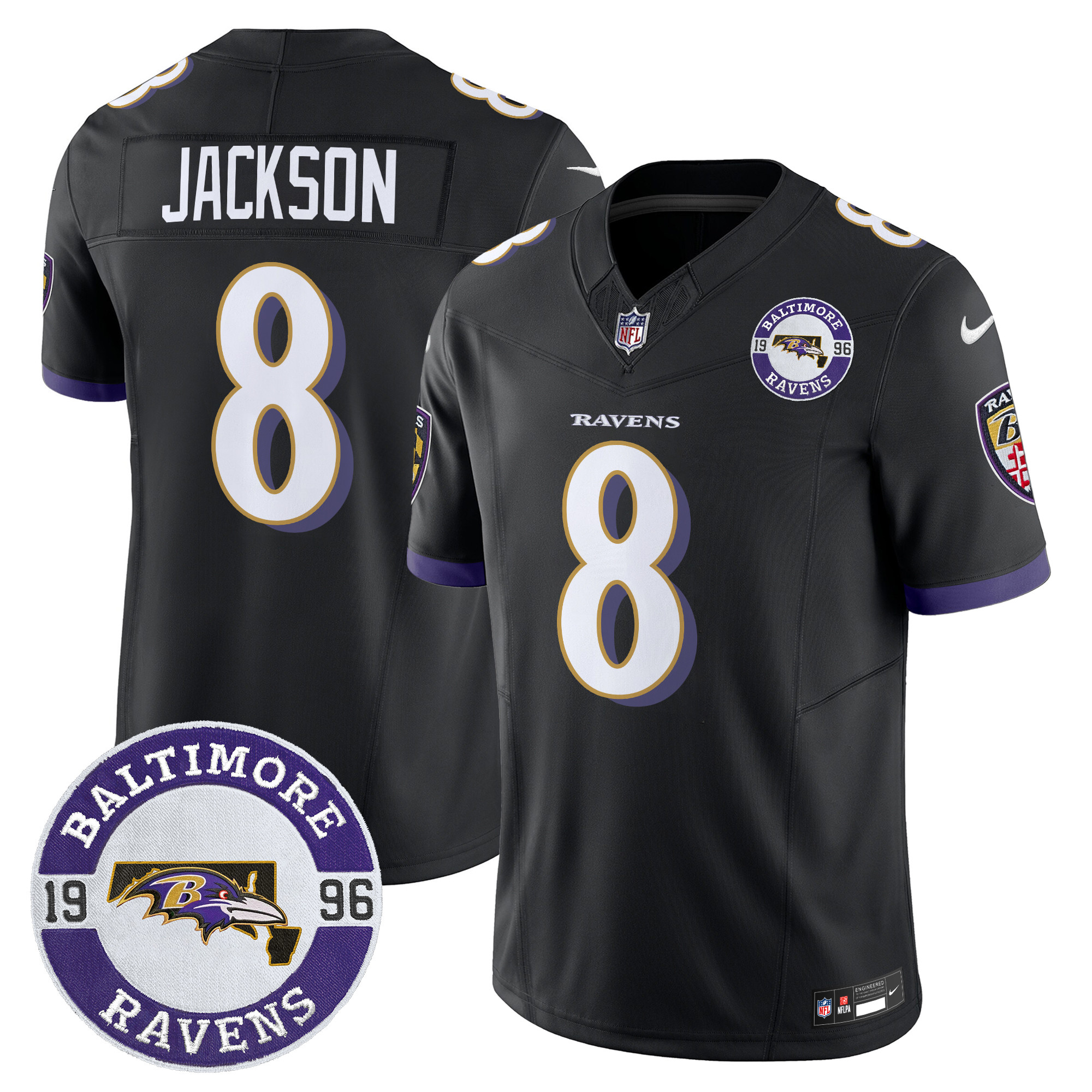 Men's Lamar Jackson Baltimore Ravens 2024 Vapor Limited Black Jersey - All Stitched