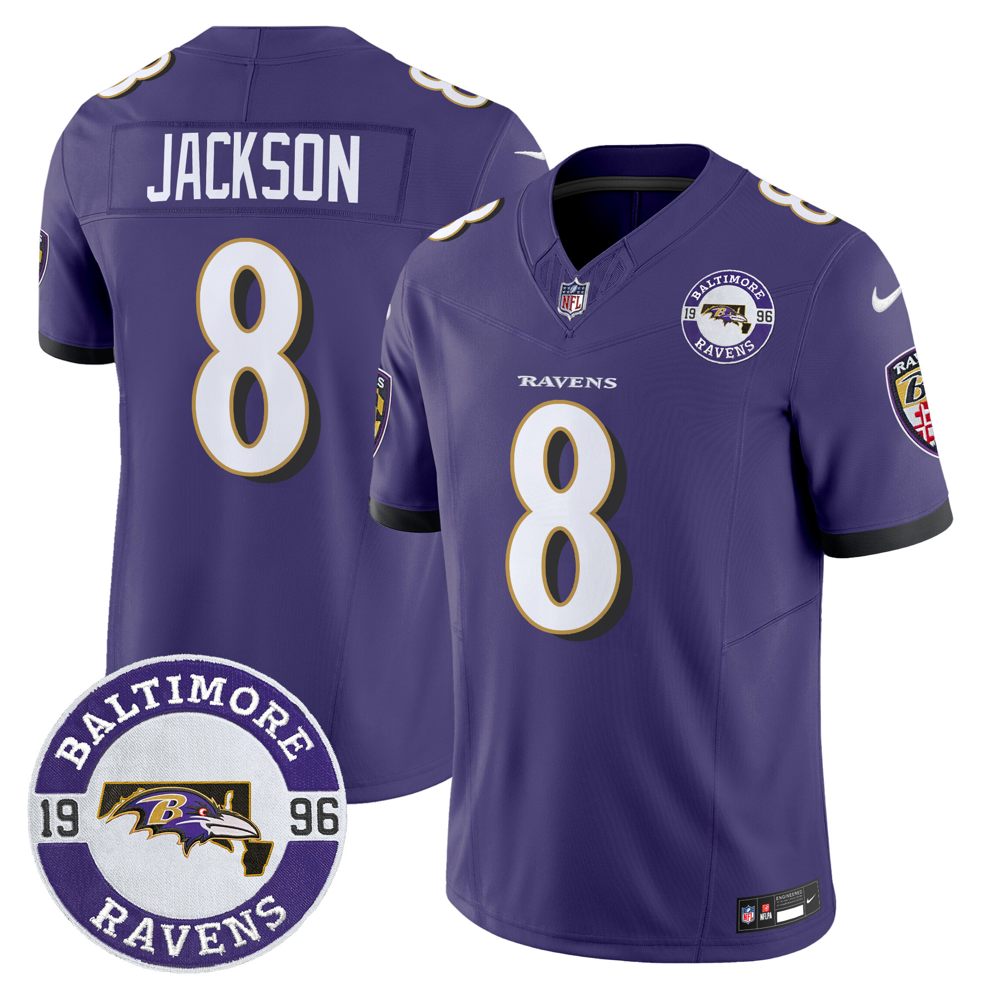 Men's Lamar Jackson Baltimore Ravens 2024 Vapor Limited Purple Jersey - All Stitched