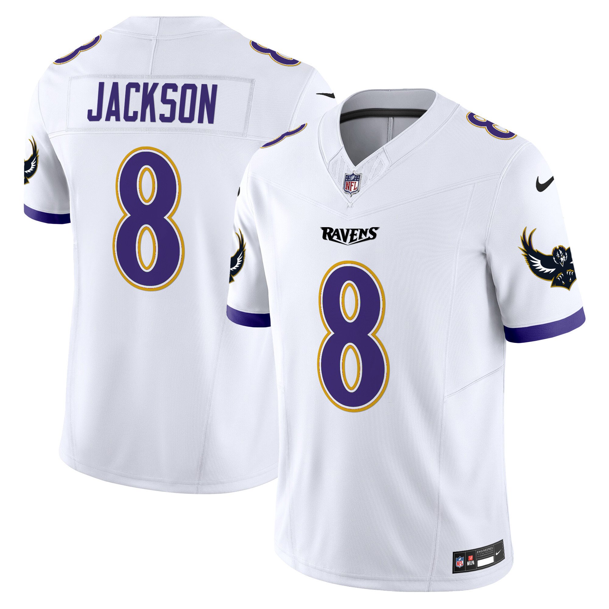 Men's Lamar Jackson Baltimore Ravens Special Vapor Limited White Jersey - All Stitched