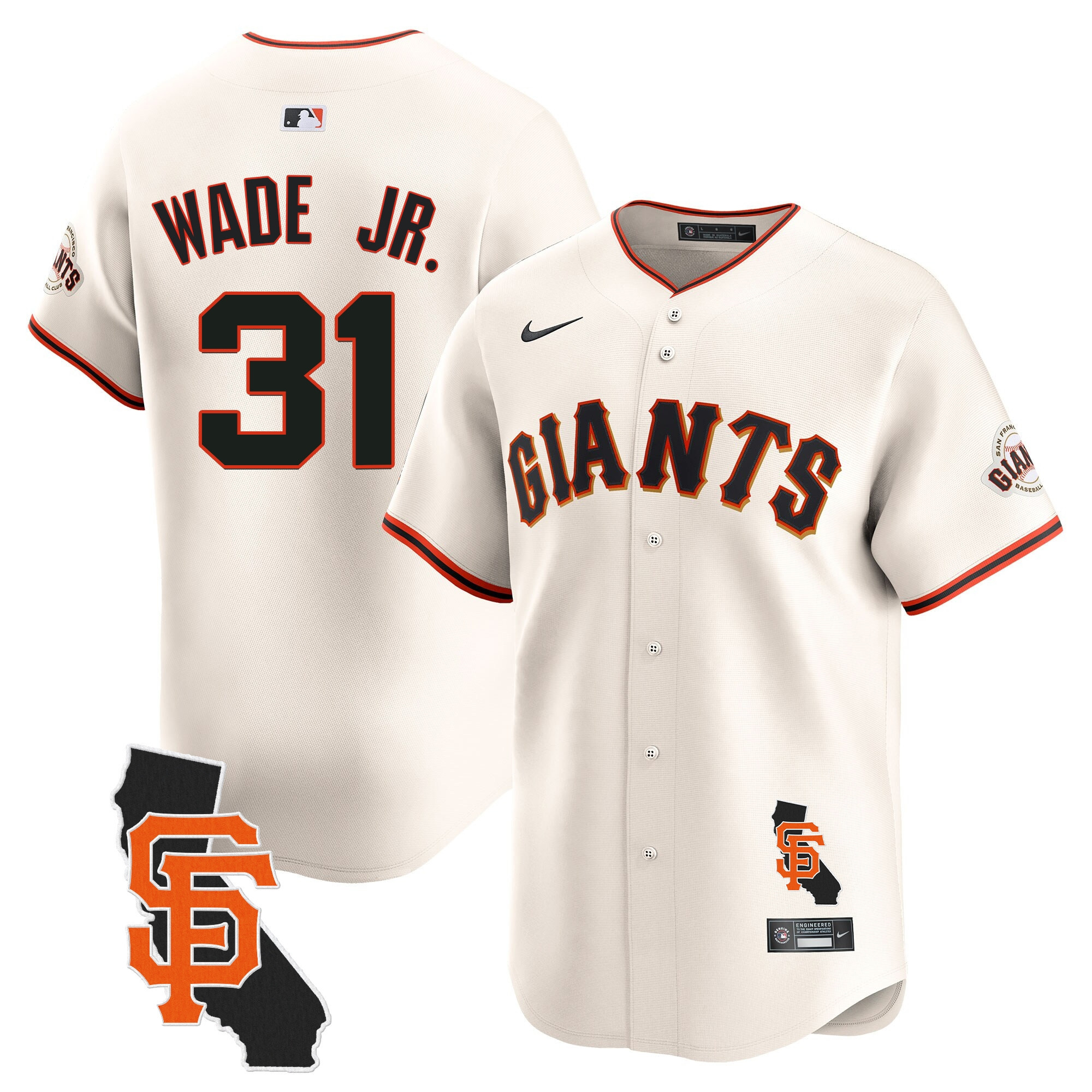 Men's LaMonte Wade Jr. San Francisco Giants California Patch Vapor Premier Limited Cream Jersey - All Stitched