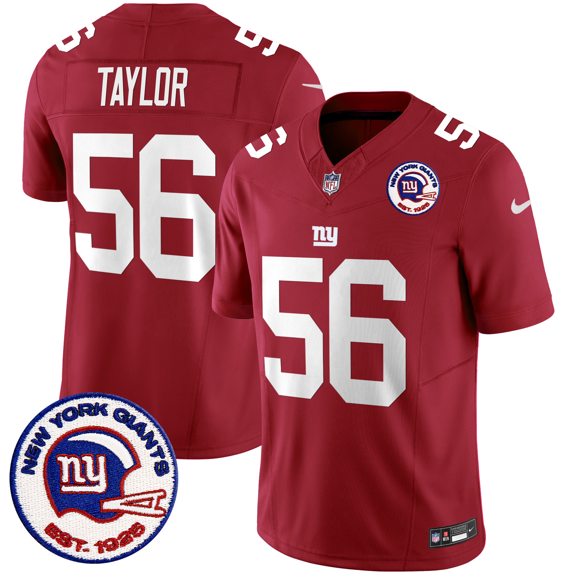 Men's Lawrence Taylor San Francisco Giants Est 1925 Patch Vapor Limited Red Jersey - All Stitched