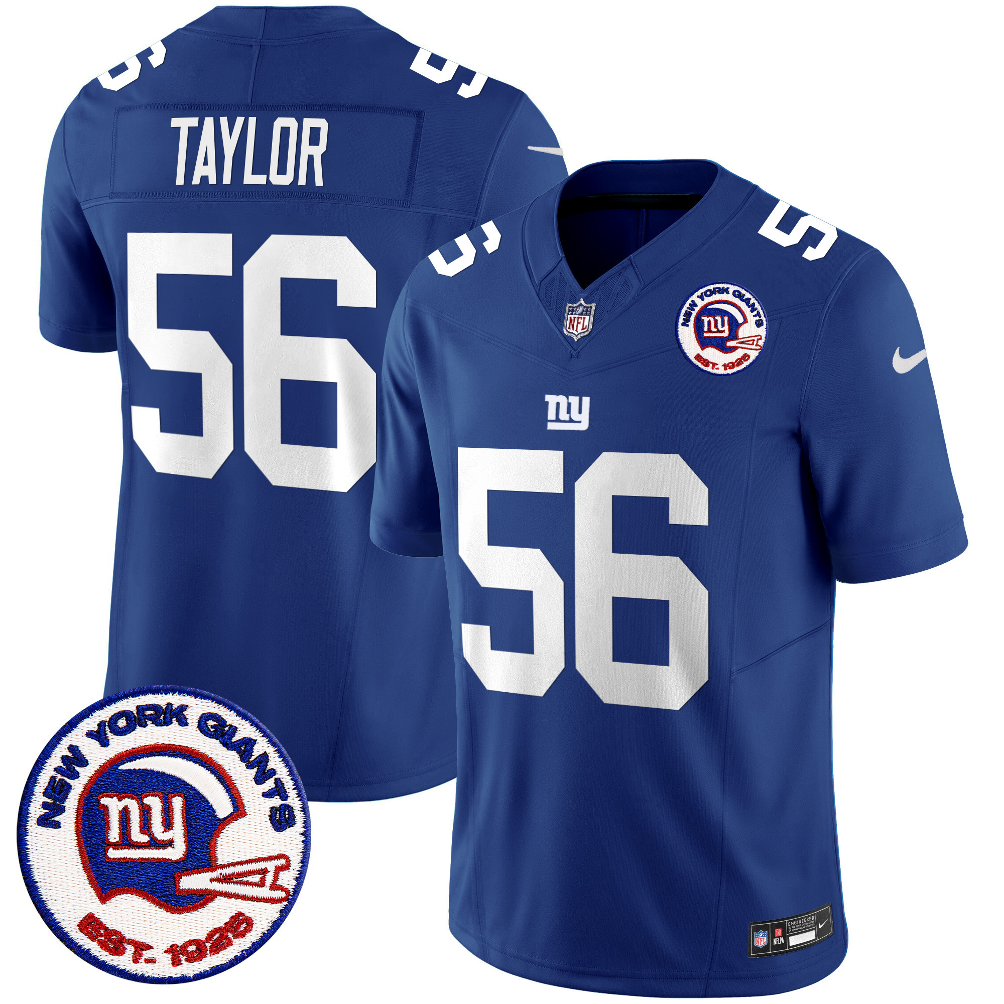 Men's Lawrence Taylor San Francisco Giants Est 1925 Patch Vapor Limited Royal Jersey - All Stitched