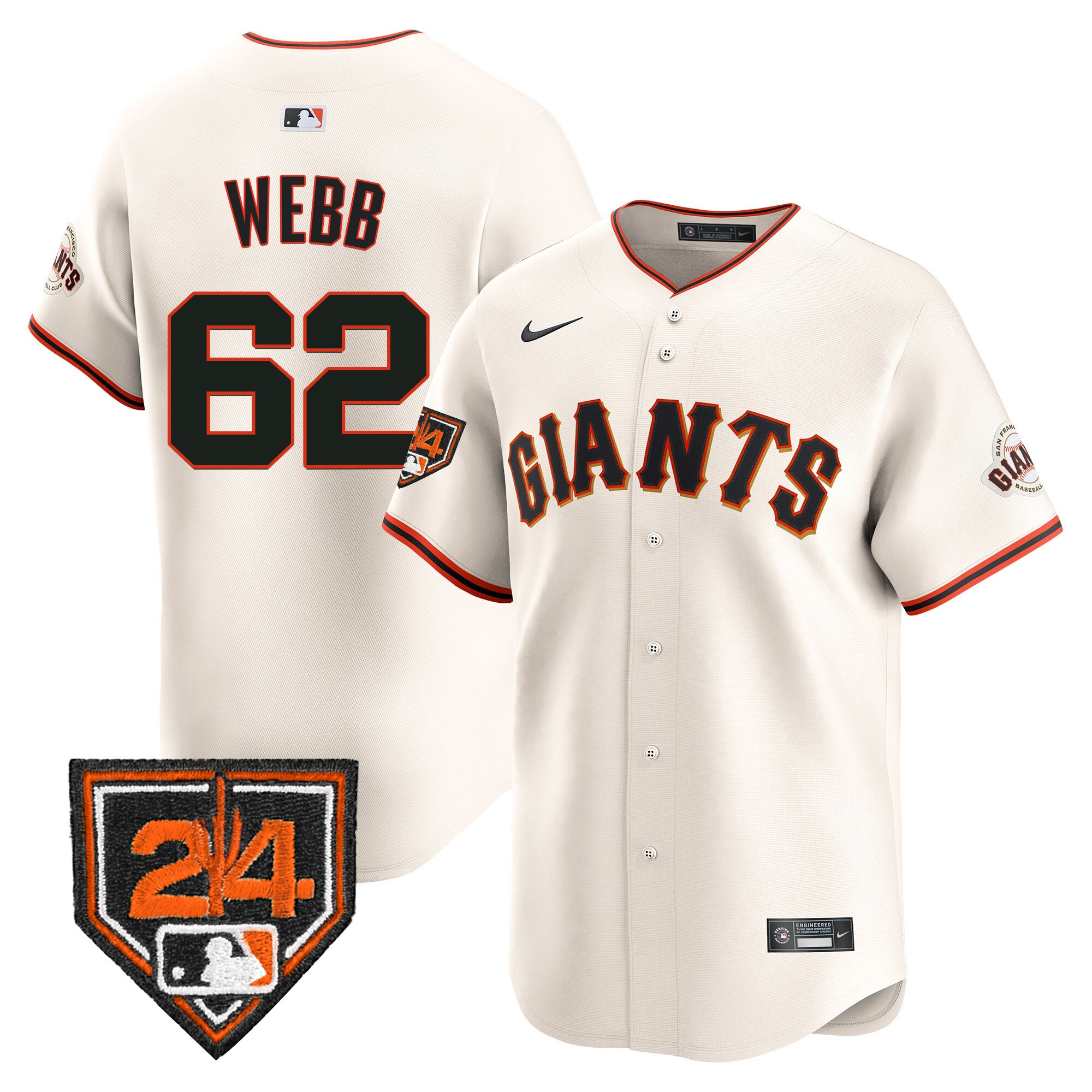 Men's Logan Webb San Francisco Giants 2024 Spring Training Vapor Premier Limited Cream Jersey - All Stitched