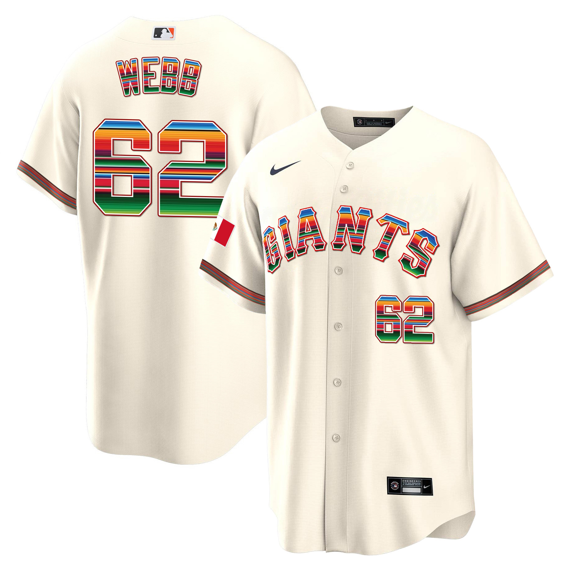 Men's Logan Webb San Francisco Giants Mexico Cool Base Limited Cream Jersey - All Stitched