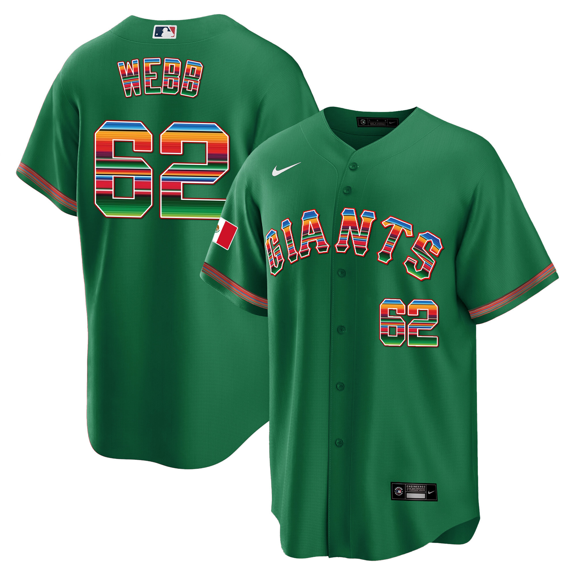 Men's Logan Webb San Francisco Giants Mexico Cool Base Limited Green Jersey - All Stitched