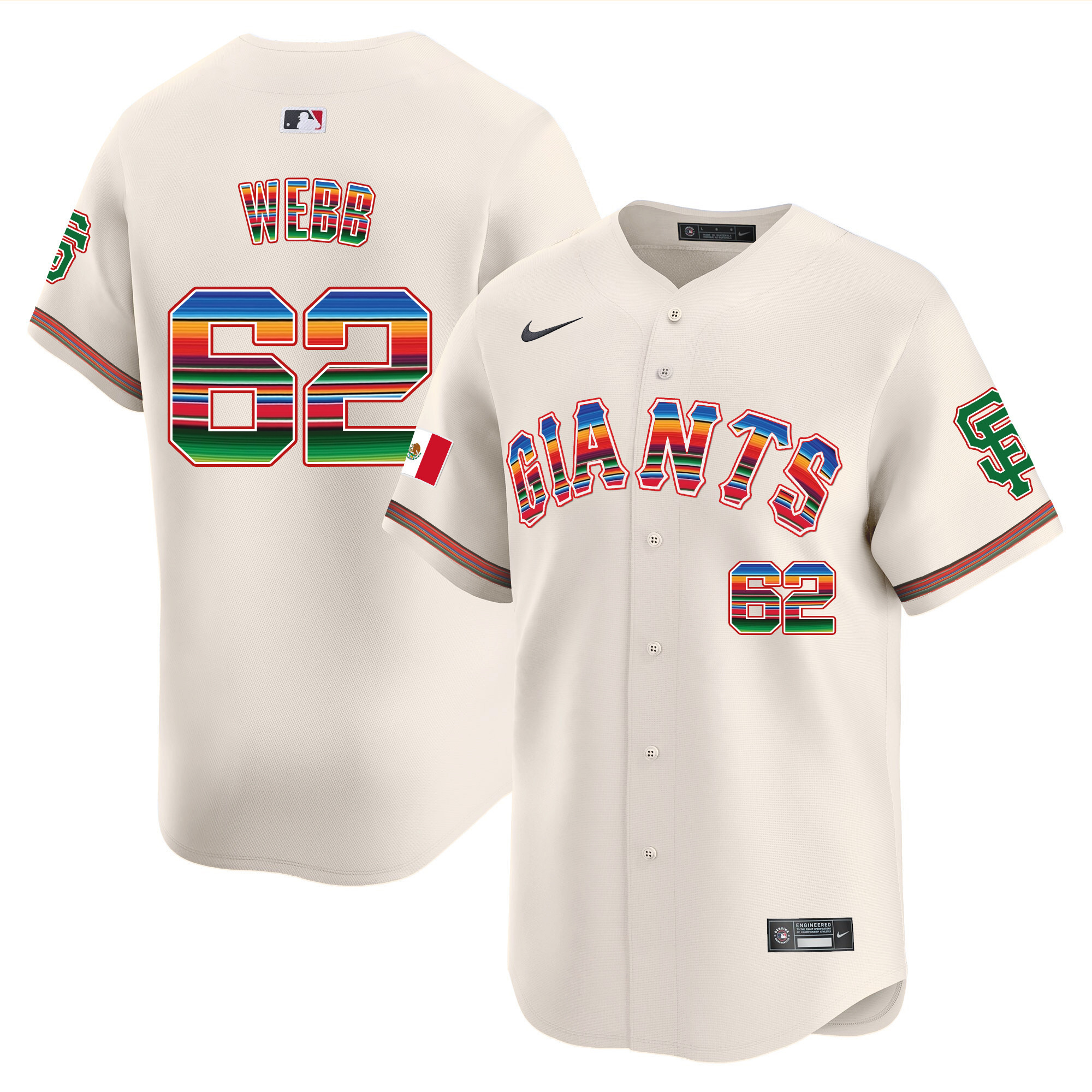 Men's Logan Webb San Francisco Giants Mexico Vapor Premier Limited Cream Jersey - All Stitched