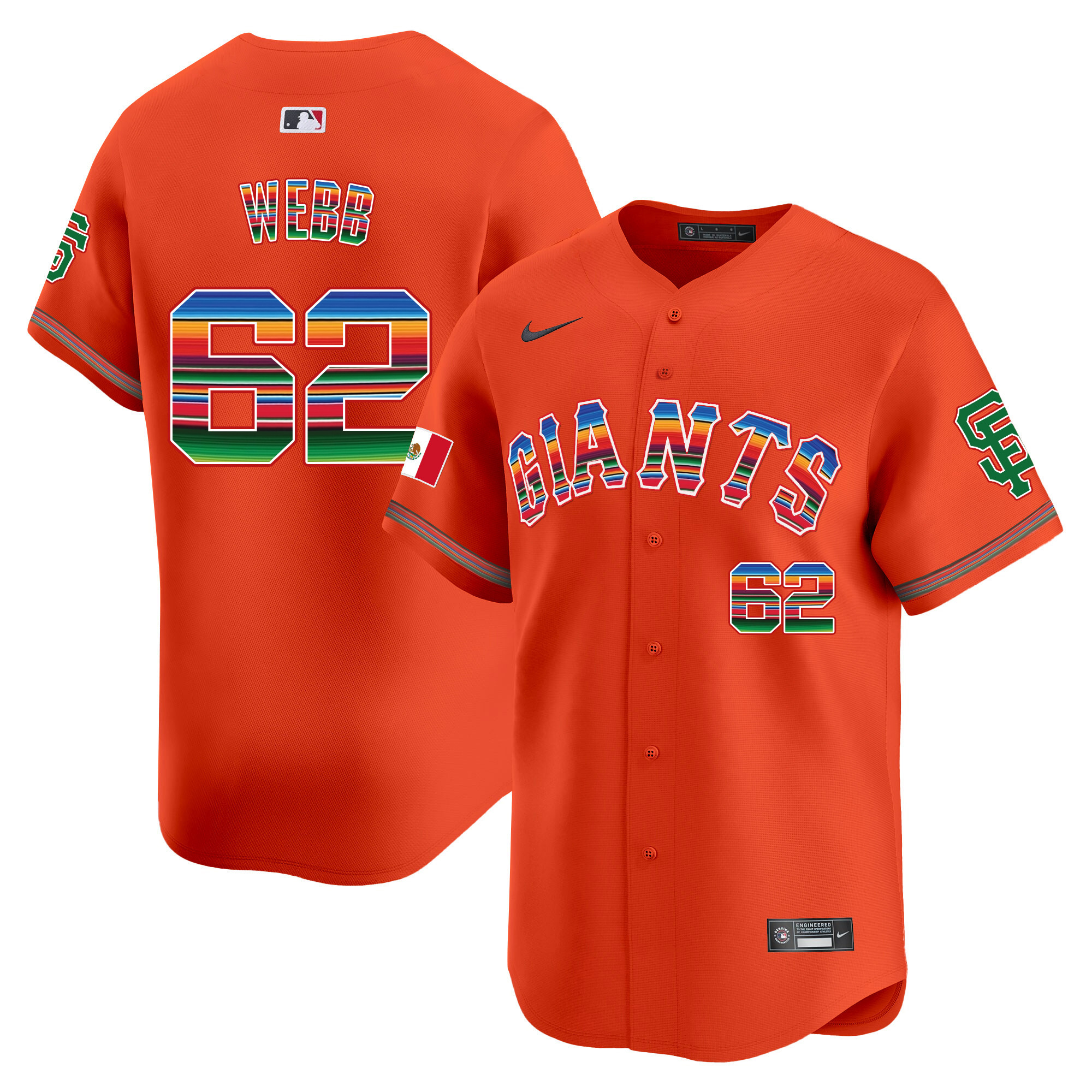 Men's Logan Webb San Francisco Giants Mexico Vapor Premier Limited Orange Jersey - All Stitched