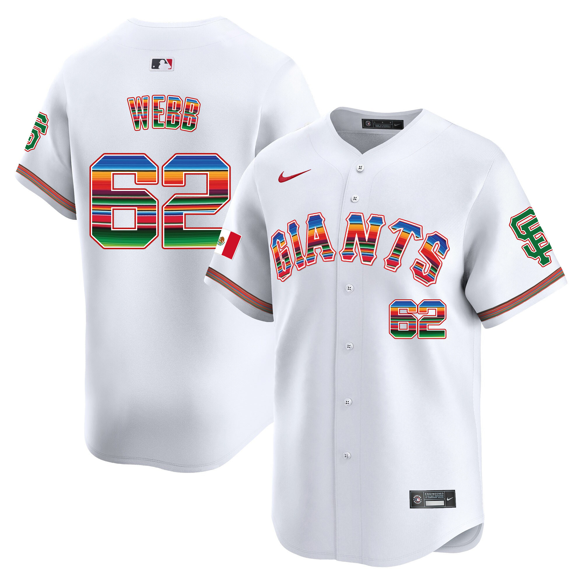 Men's Logan Webb San Francisco Giants Mexico Vapor Premier Limited White Jersey - All Stitched