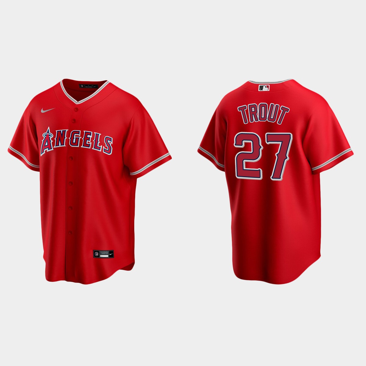 Men's Los Angeles Angels Mike Trout Alternate Jersey - Red