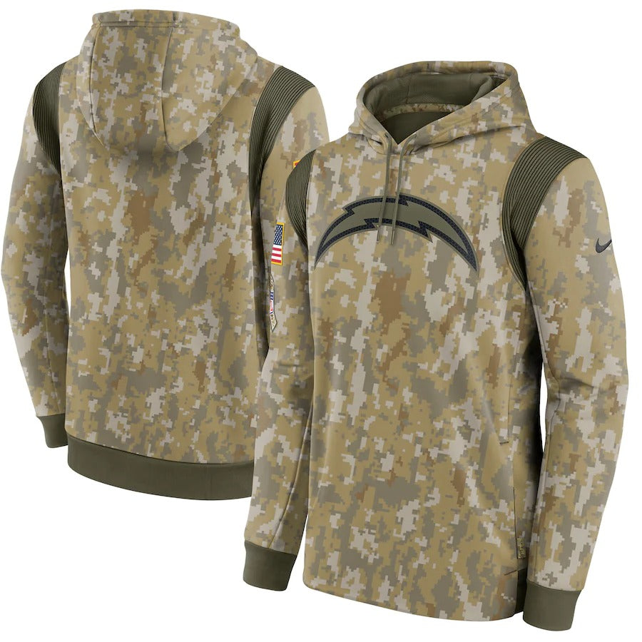 Men’s Los Angeles Char.gers Nike Camo 2021 Salute To Service Therma Performance Pullover Hoodie