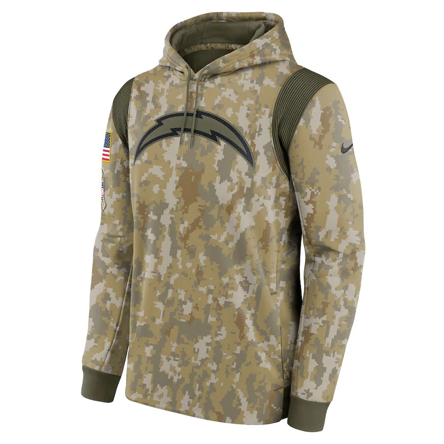Men’s Los Angeles Char.gers Nike Camo 2021 Salute To Service Therma Performance Pullover Hoodie