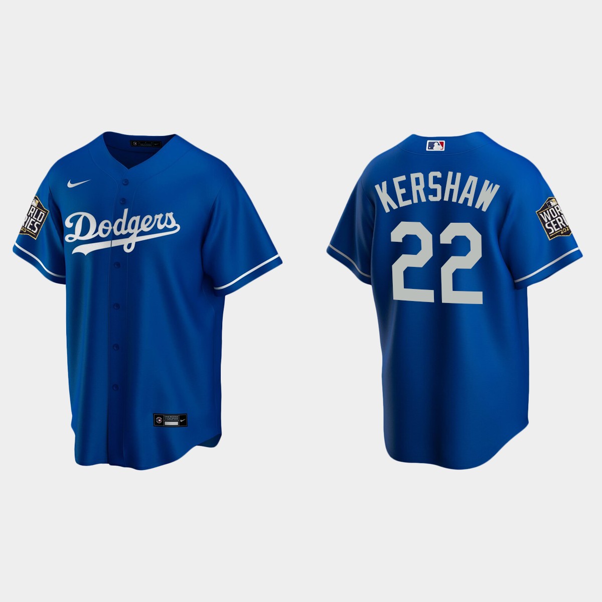 Men's Los Angeles Dodgers #22 Clayton Kershaw 2020 World Series Alternate Jersey - Royal