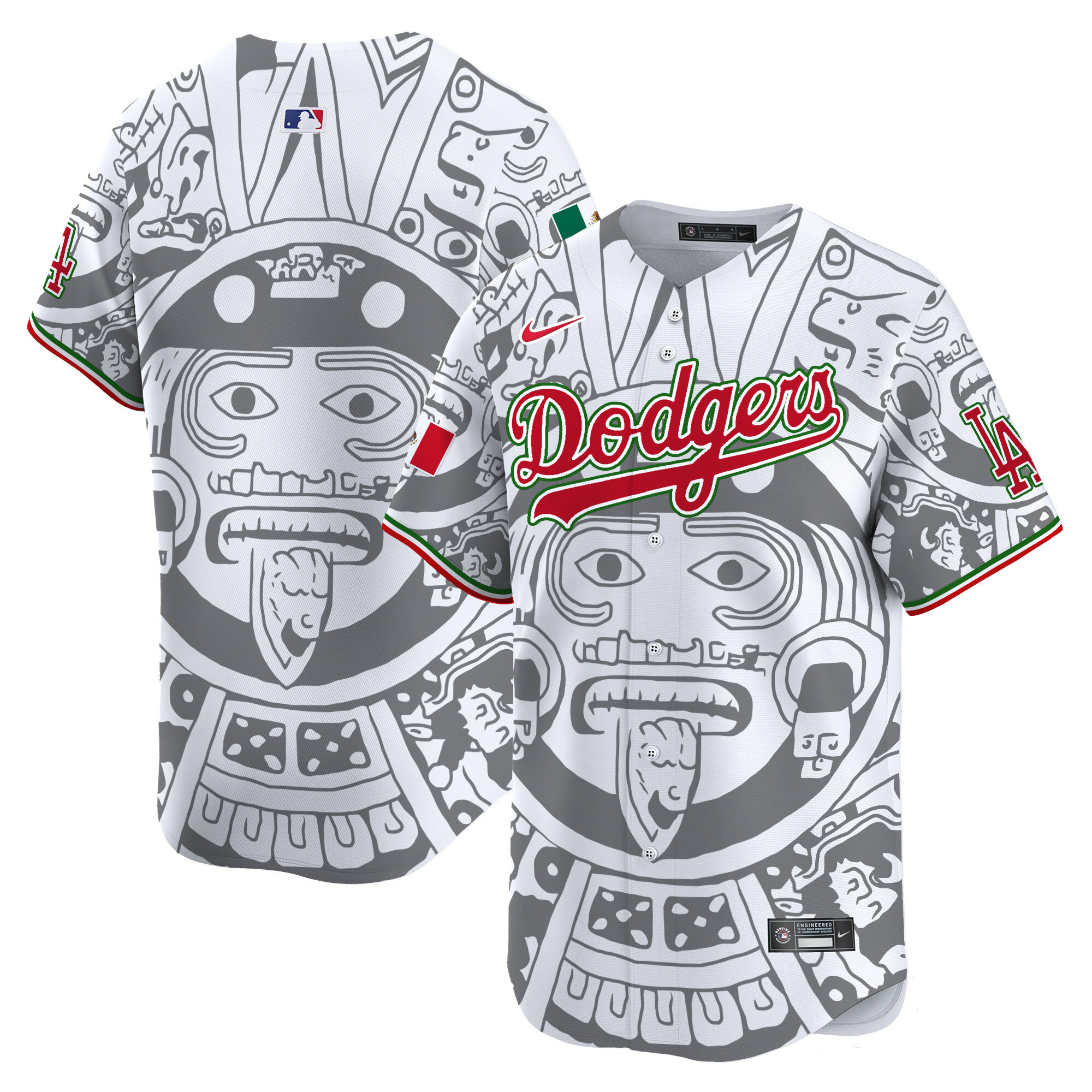 Men's Los Angeles Dodgers Aztec Mexico Vapor Premier Limited White Jersey - Printed