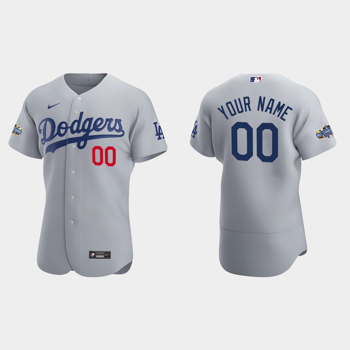Men's Los Angeles Dodgers Gray 2020 Alternate Custom Jersey