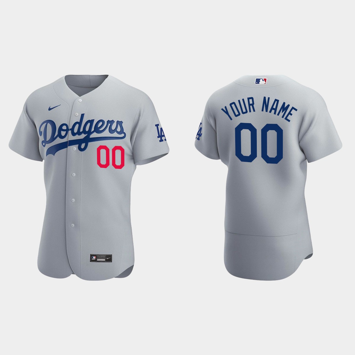 Men's Los Angeles Dodgers Gray 2020 Alternate Custom Jersey